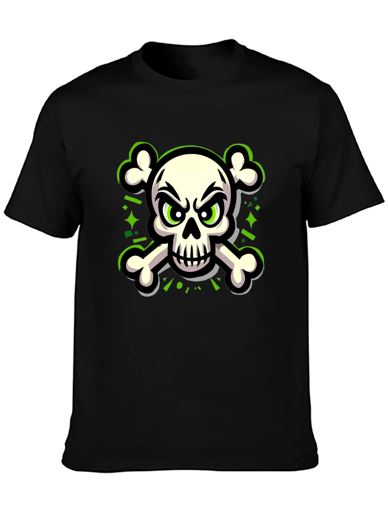 Skull & Crossbones Graphic Tee - Black