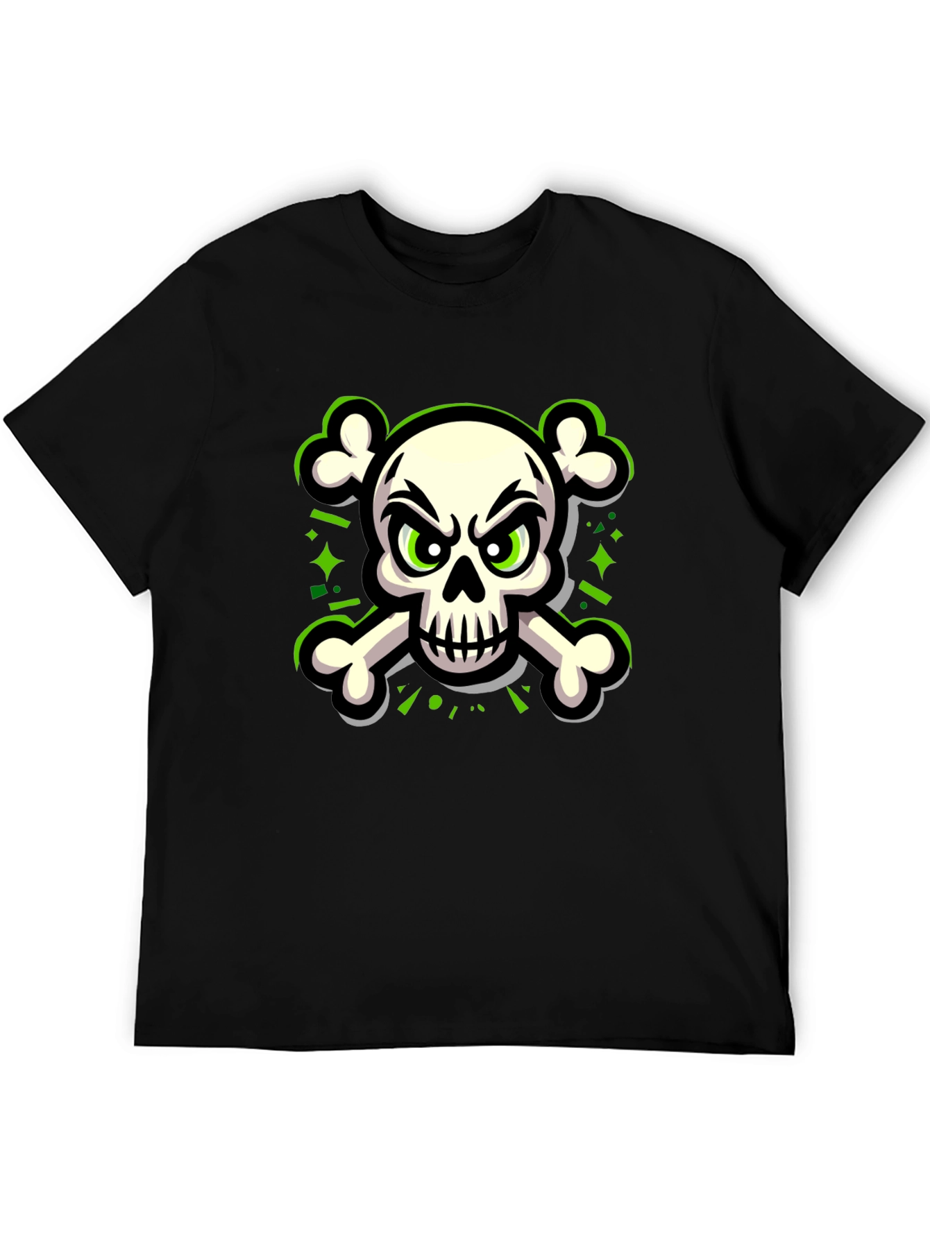 Skull & Crossbones Graphic Tee - Black