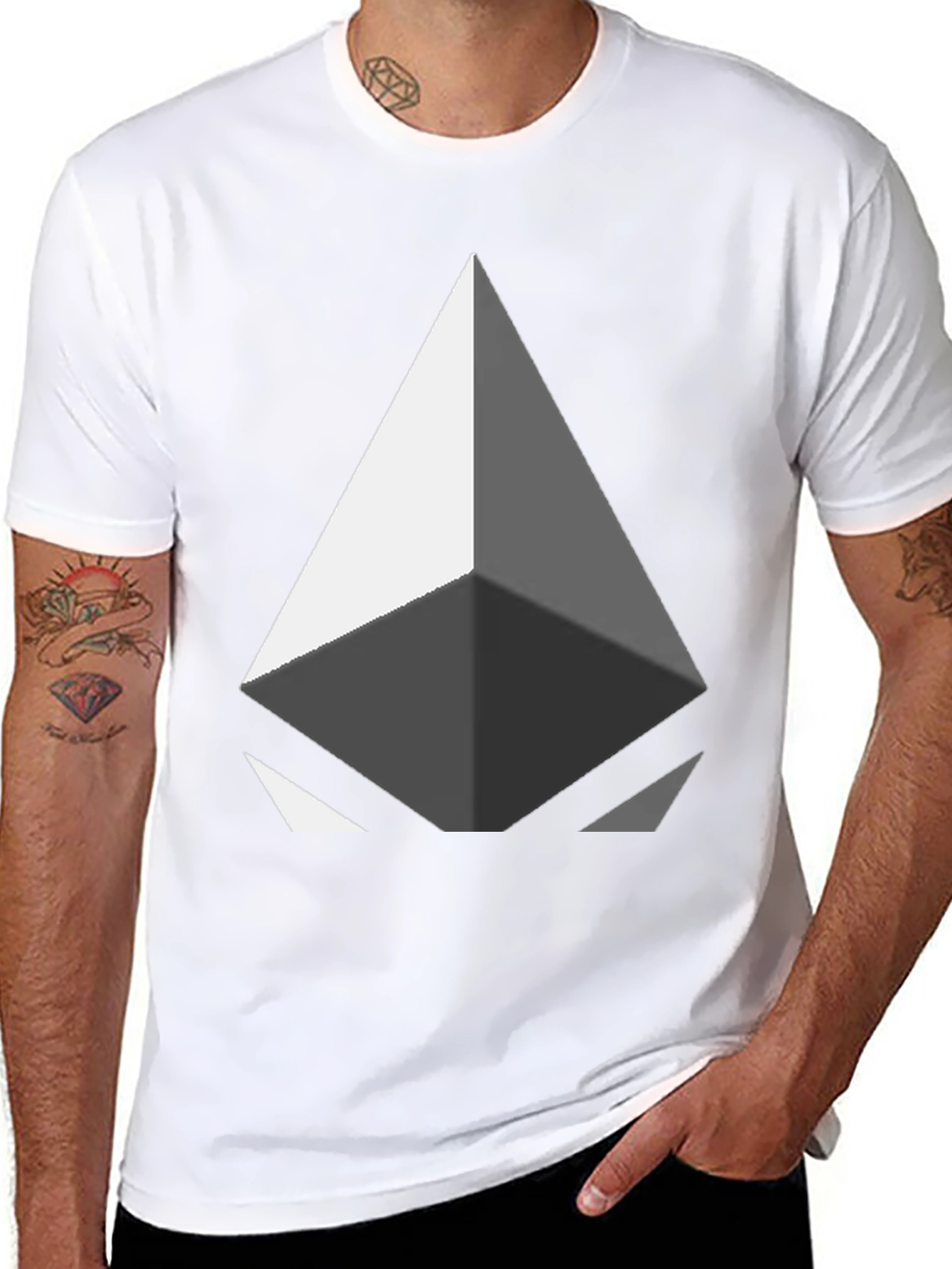 Geometric Diamond Graphic Tee - Modern Style