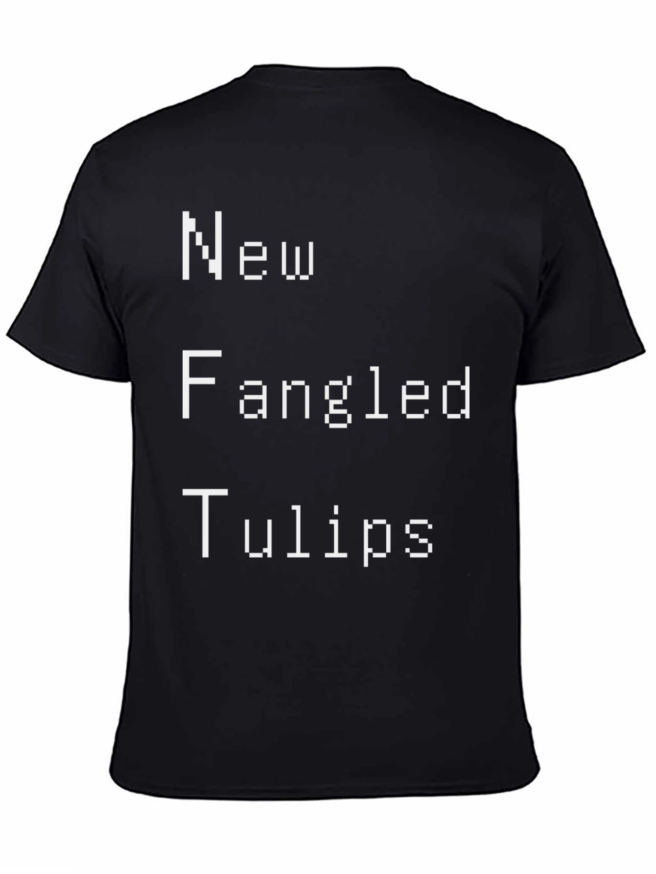 New Fangled Tulips Graphic Tee - Black Cotton T-Shirt