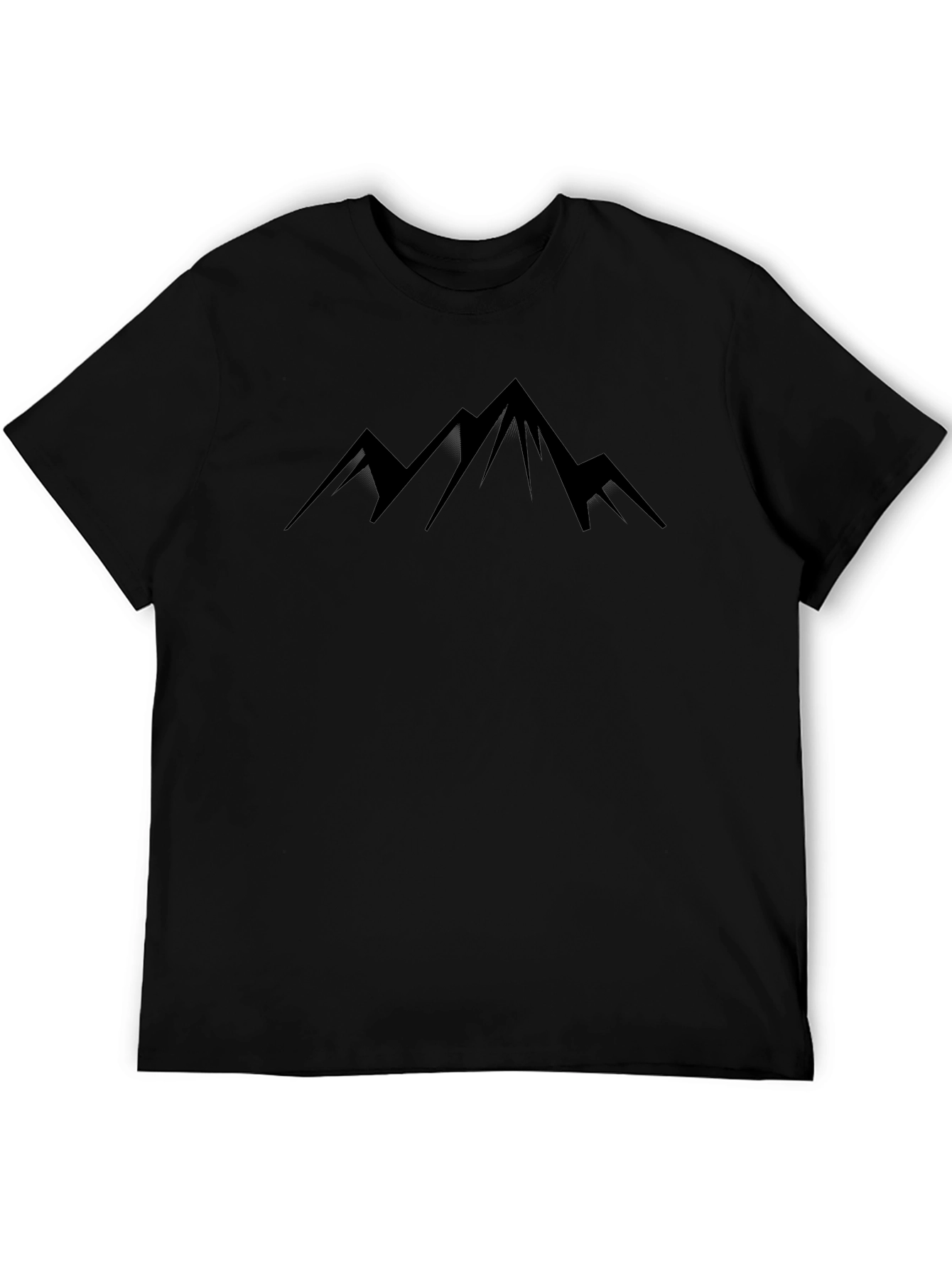 Mountain Peak Graphic Tee - Black Casual T-Shirt