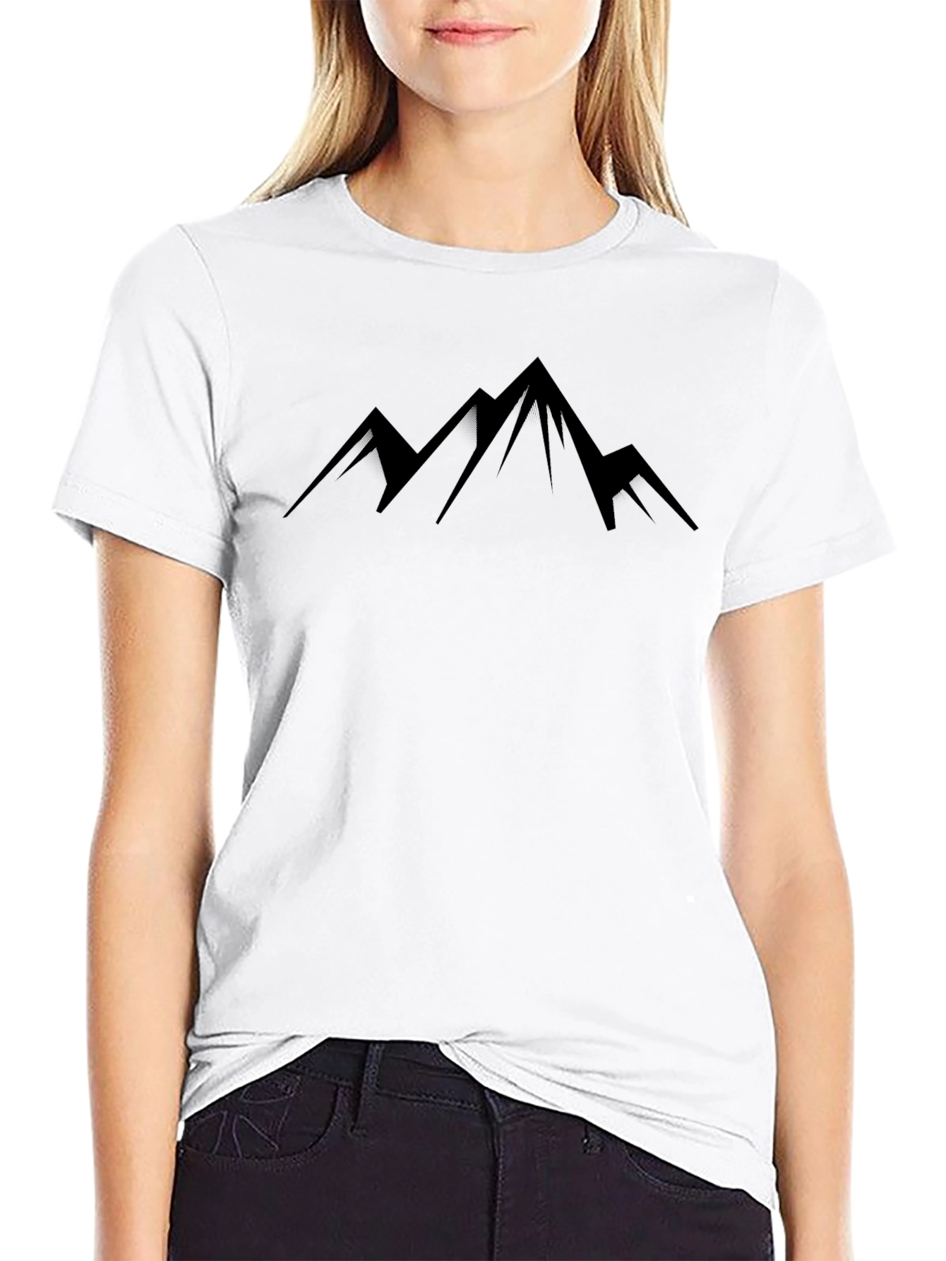 Mountain Peak Graphic Tee - Black Casual T-Shirt