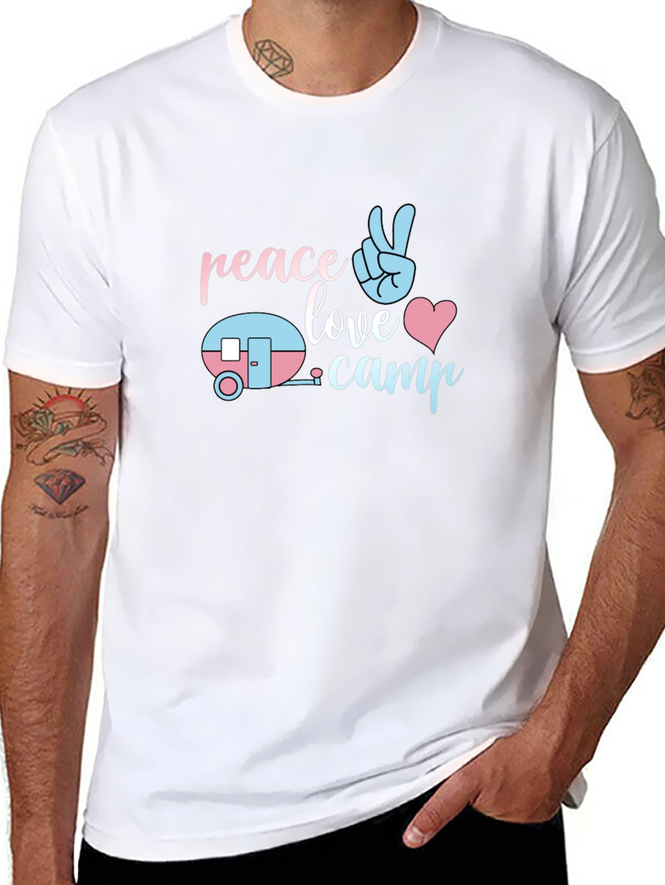 Peace Love Camp T-Shirt - Cute Camping Tee
