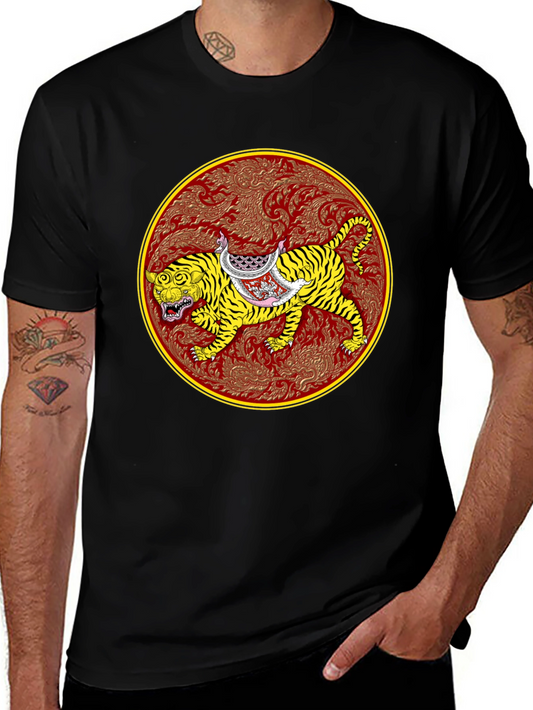 Tiger Art Graphic Tee - Unisex Black T-Shirt
