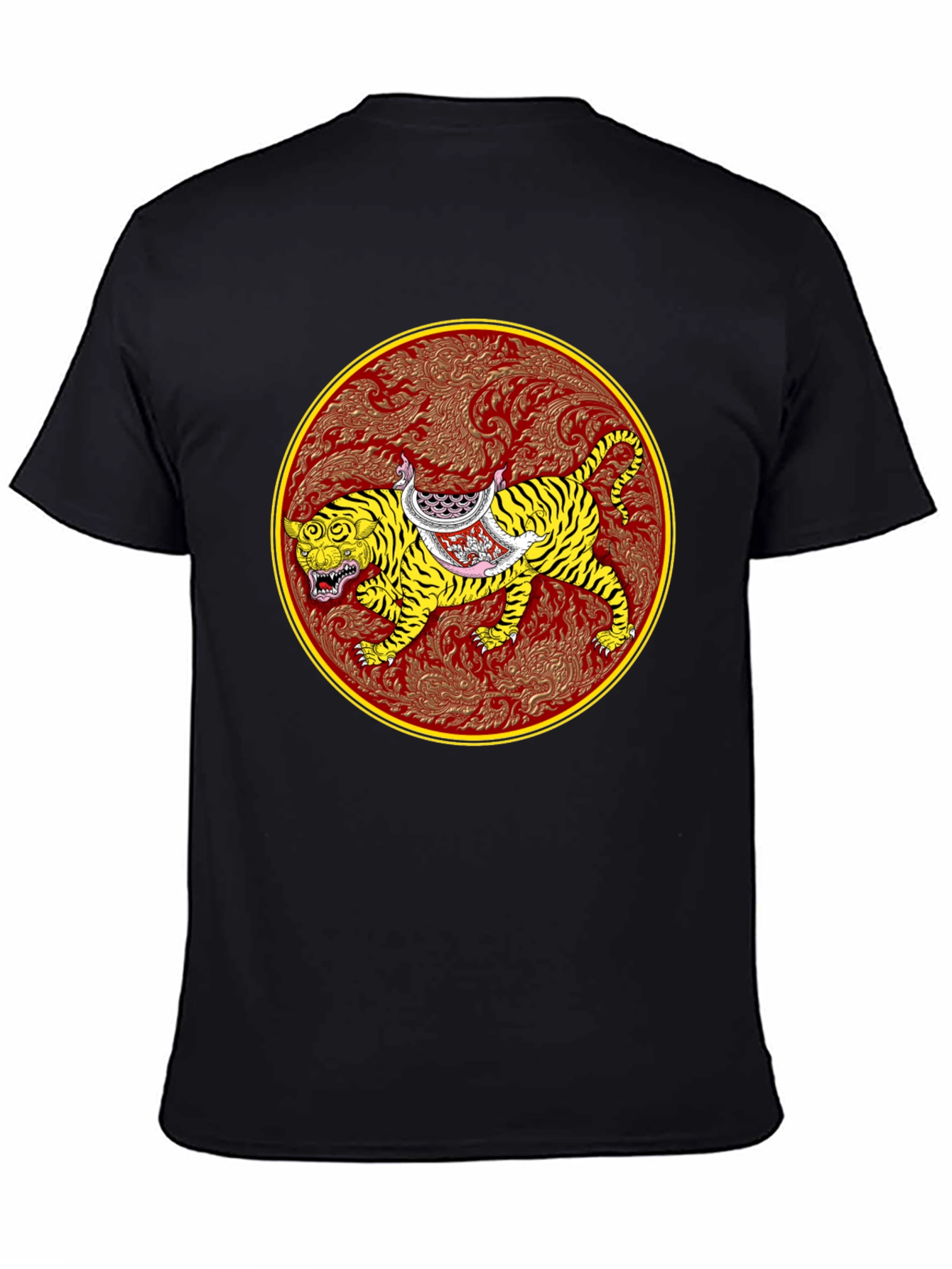 Tiger Art Graphic Tee - Unisex Black T-Shirt