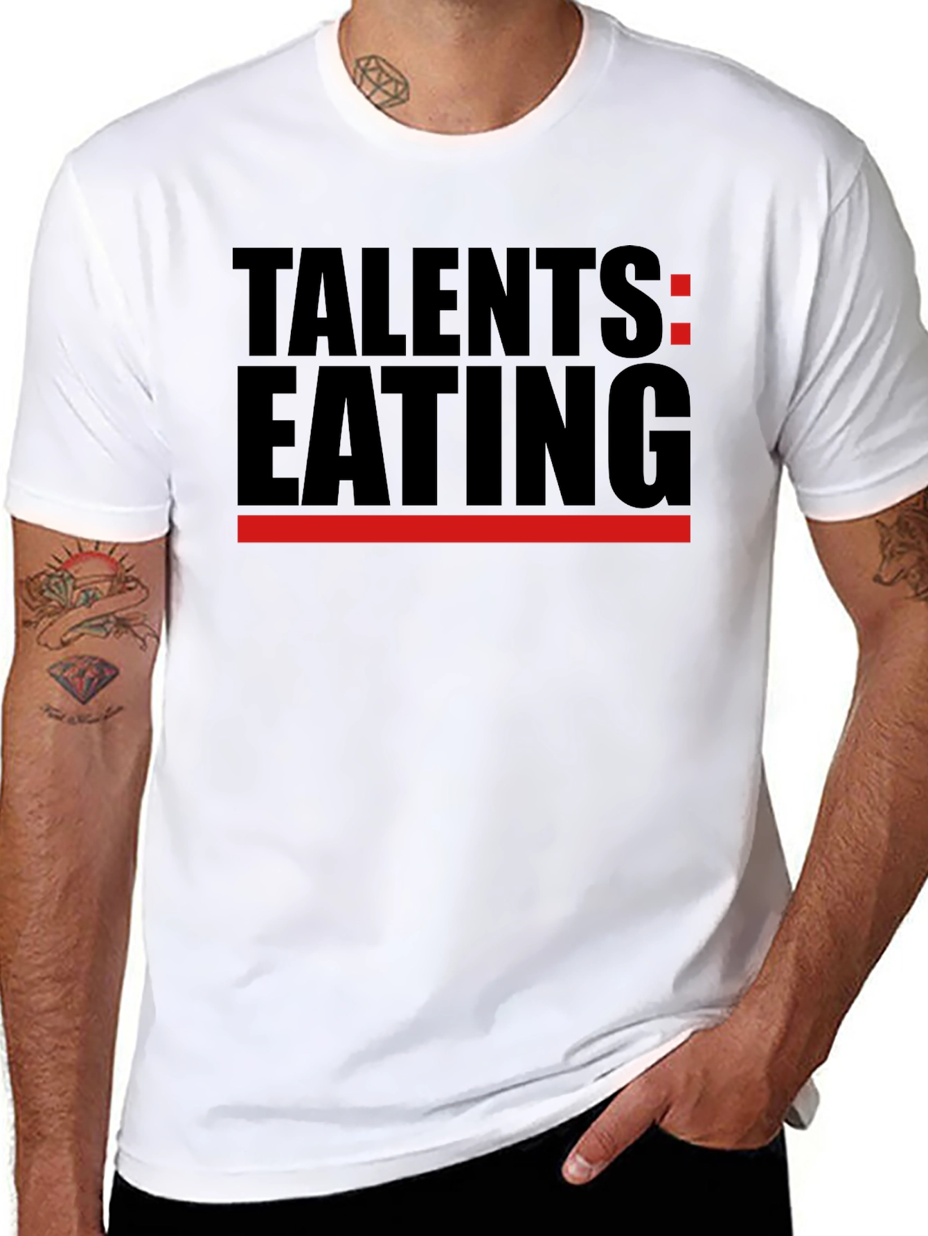 Talents Eating Black T-Shirt - Novelty Graphic Tee
