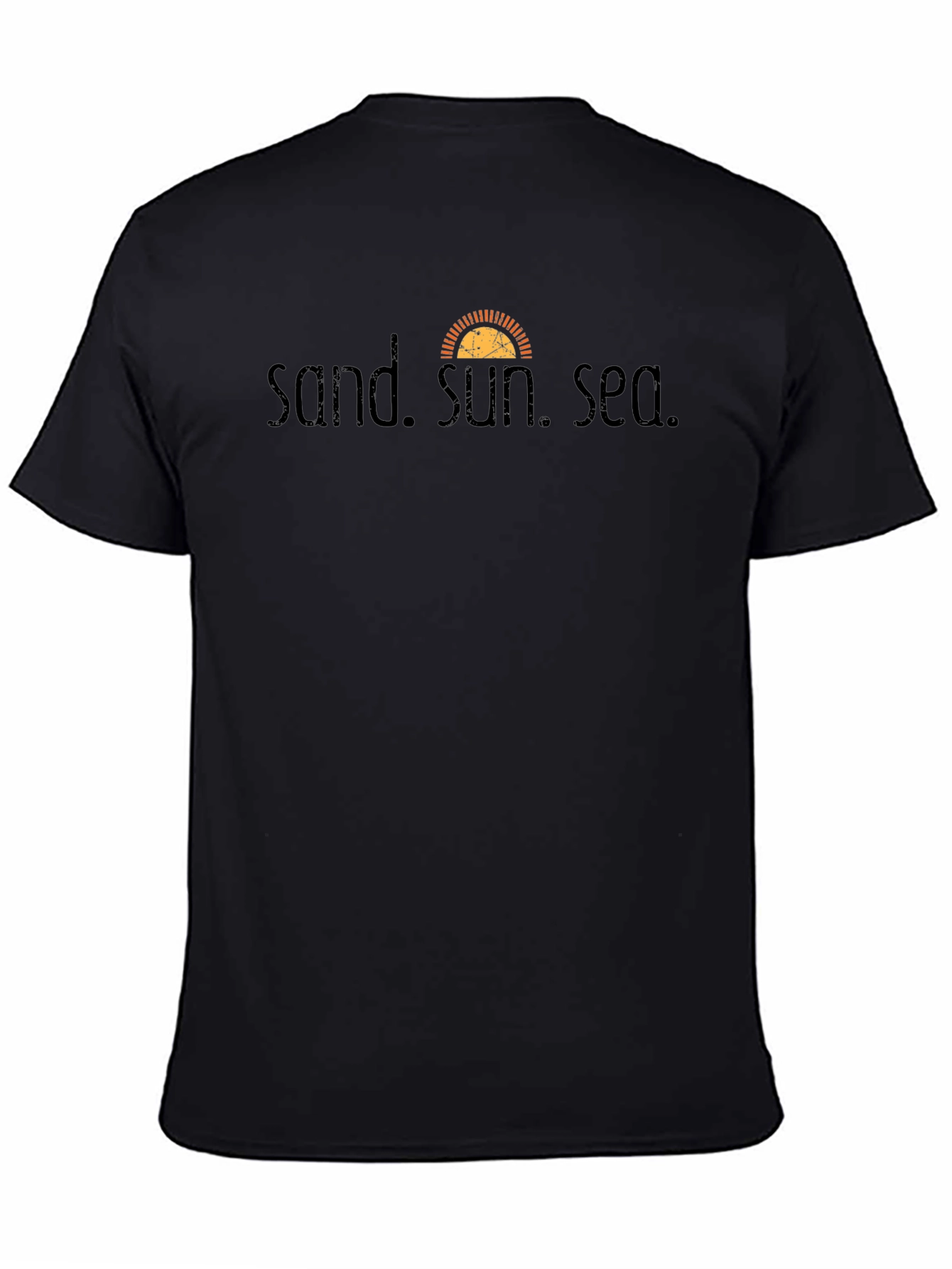 Sand Sun Sea T-Shirt - Black Cotton Graphic Tee