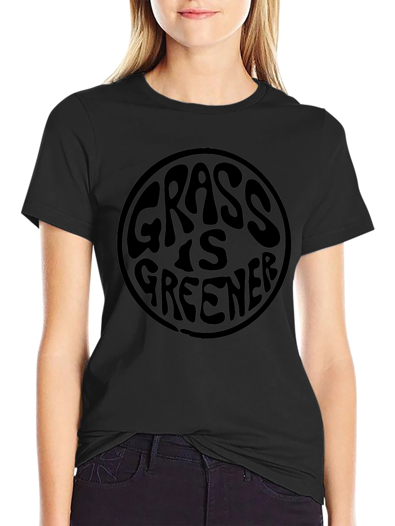 Grass is Greener Graphic T-Shirt - Unisex Black Tee