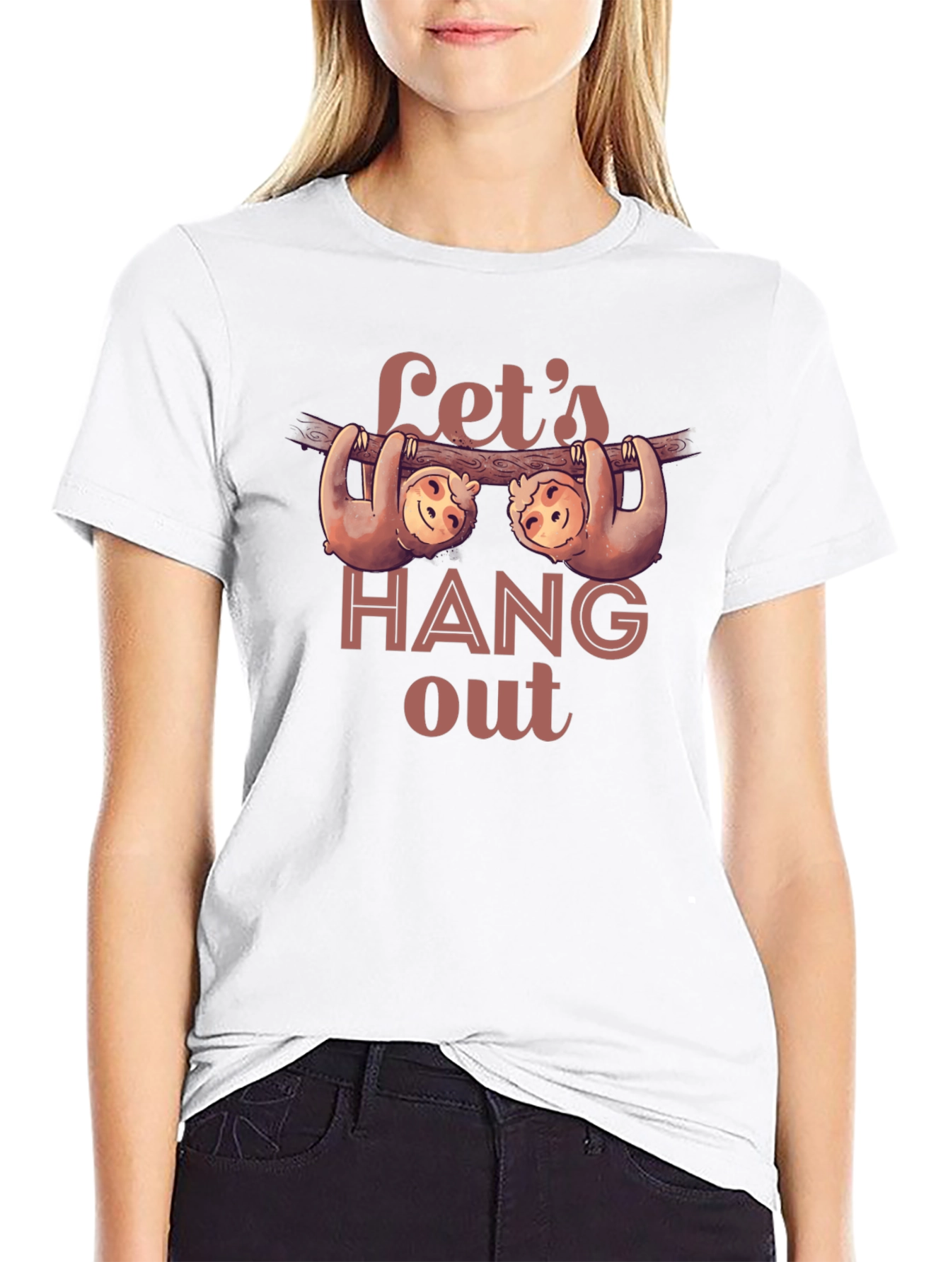 Lets Hang Out Sloth Graphic Tee