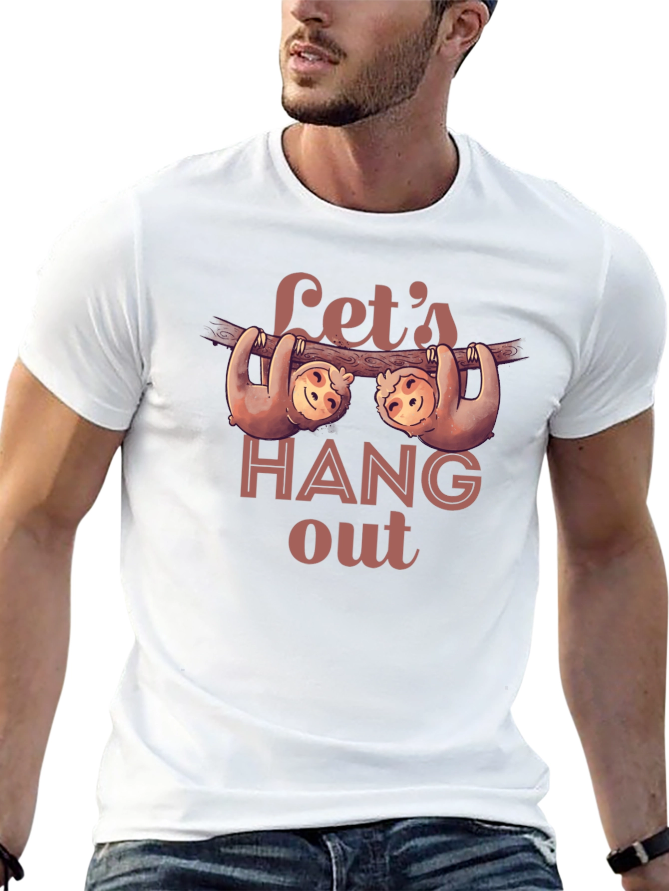 Lets Hang Out Sloth Graphic Tee