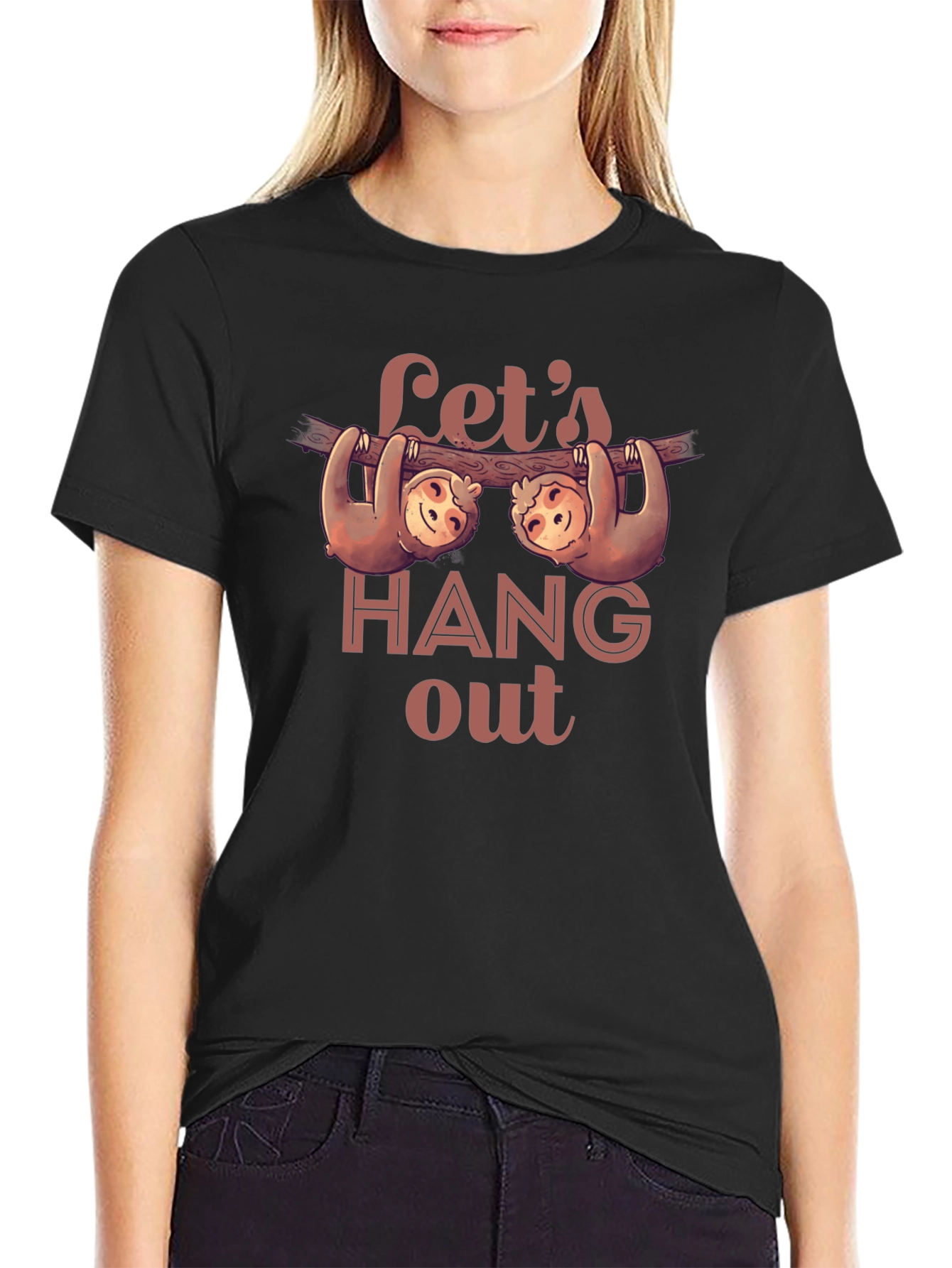 Lets Hang Out Sloth Graphic Tee