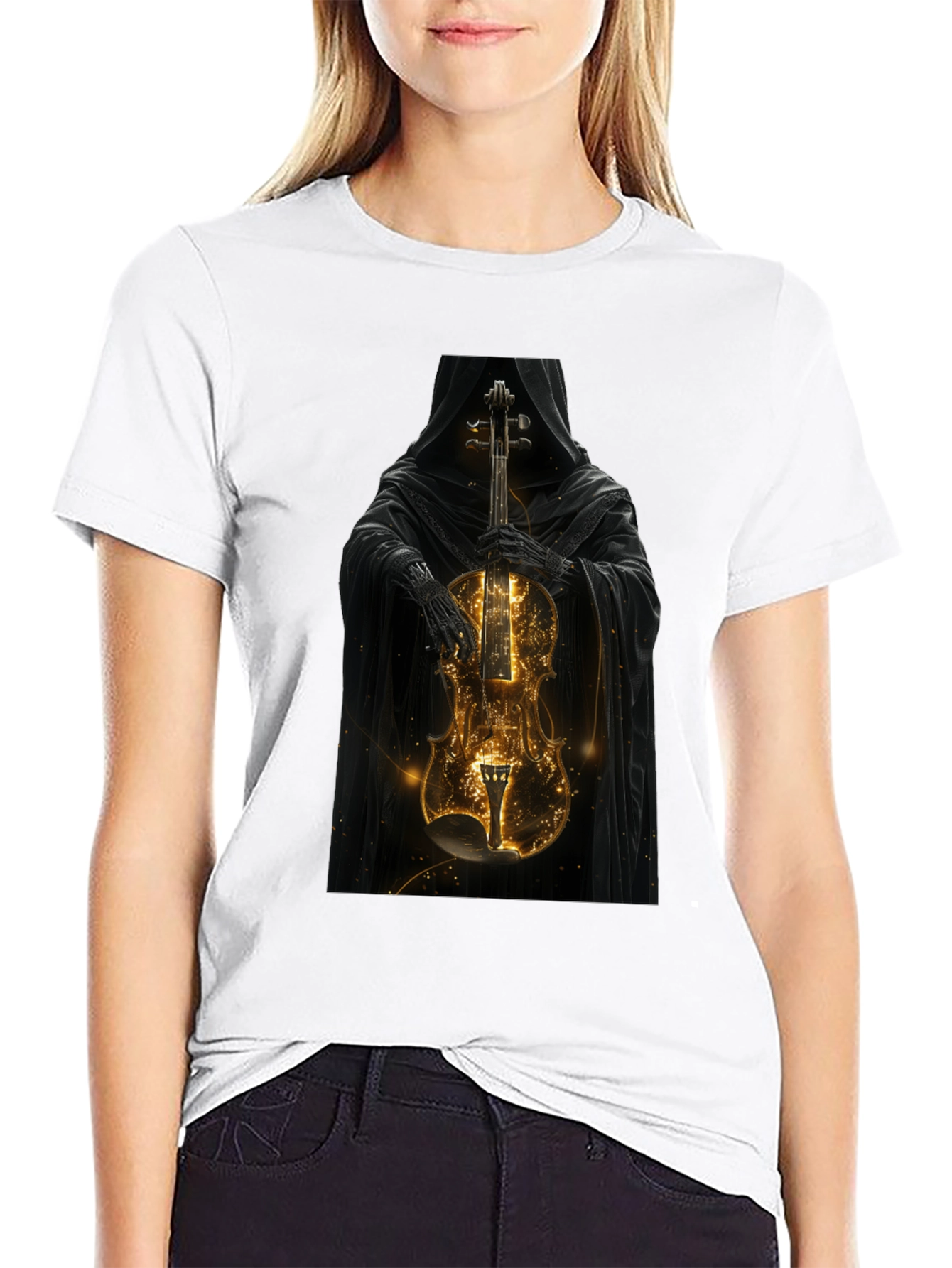 Grim Reaper Violin T-Shirt - Dark Musical Style