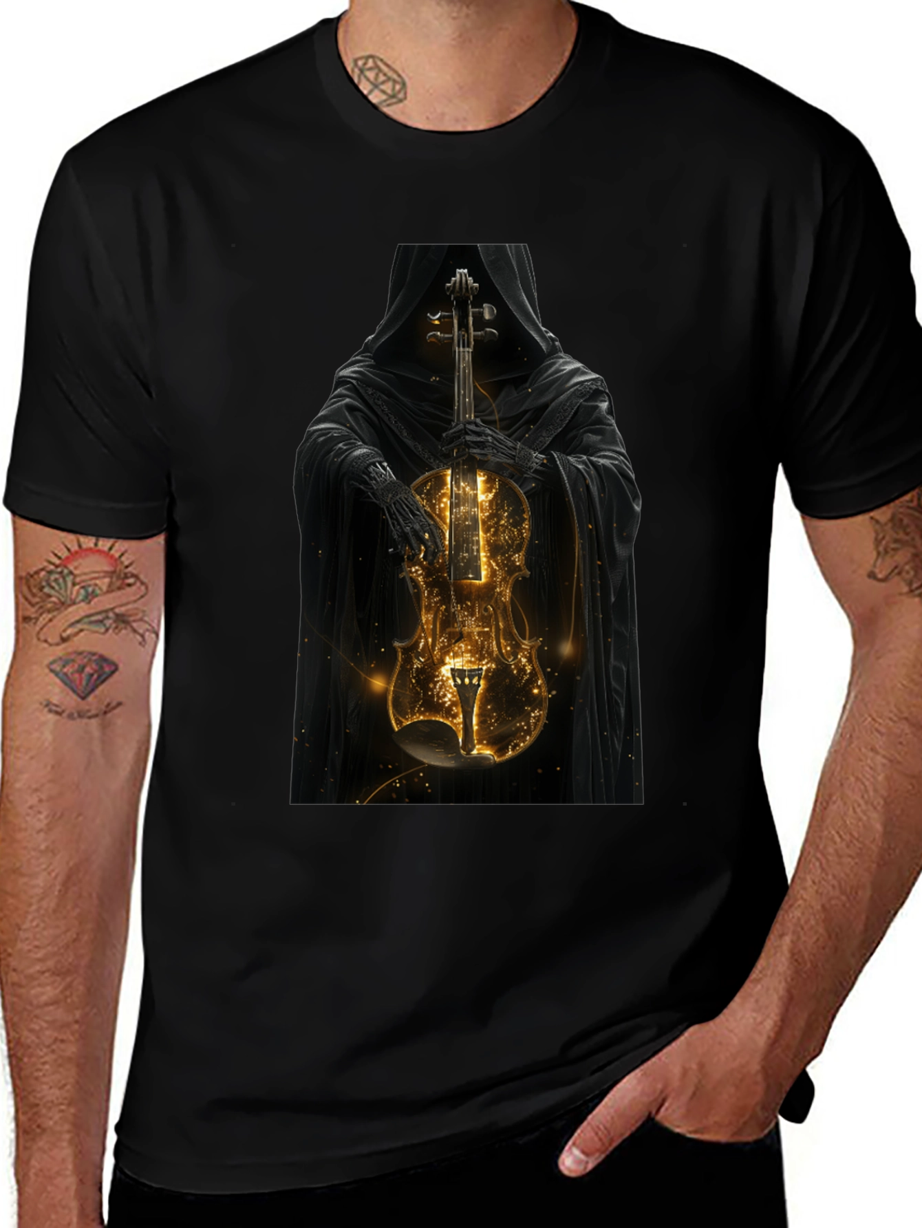 Grim Reaper Violin T-Shirt - Dark Musical Style
