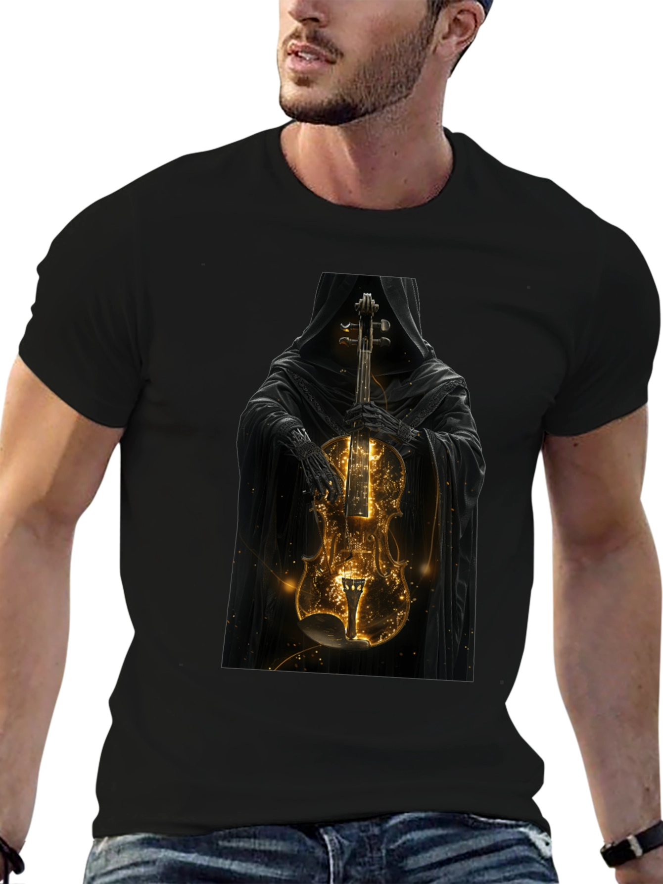 Grim Reaper Violin T-Shirt - Dark Musical Style