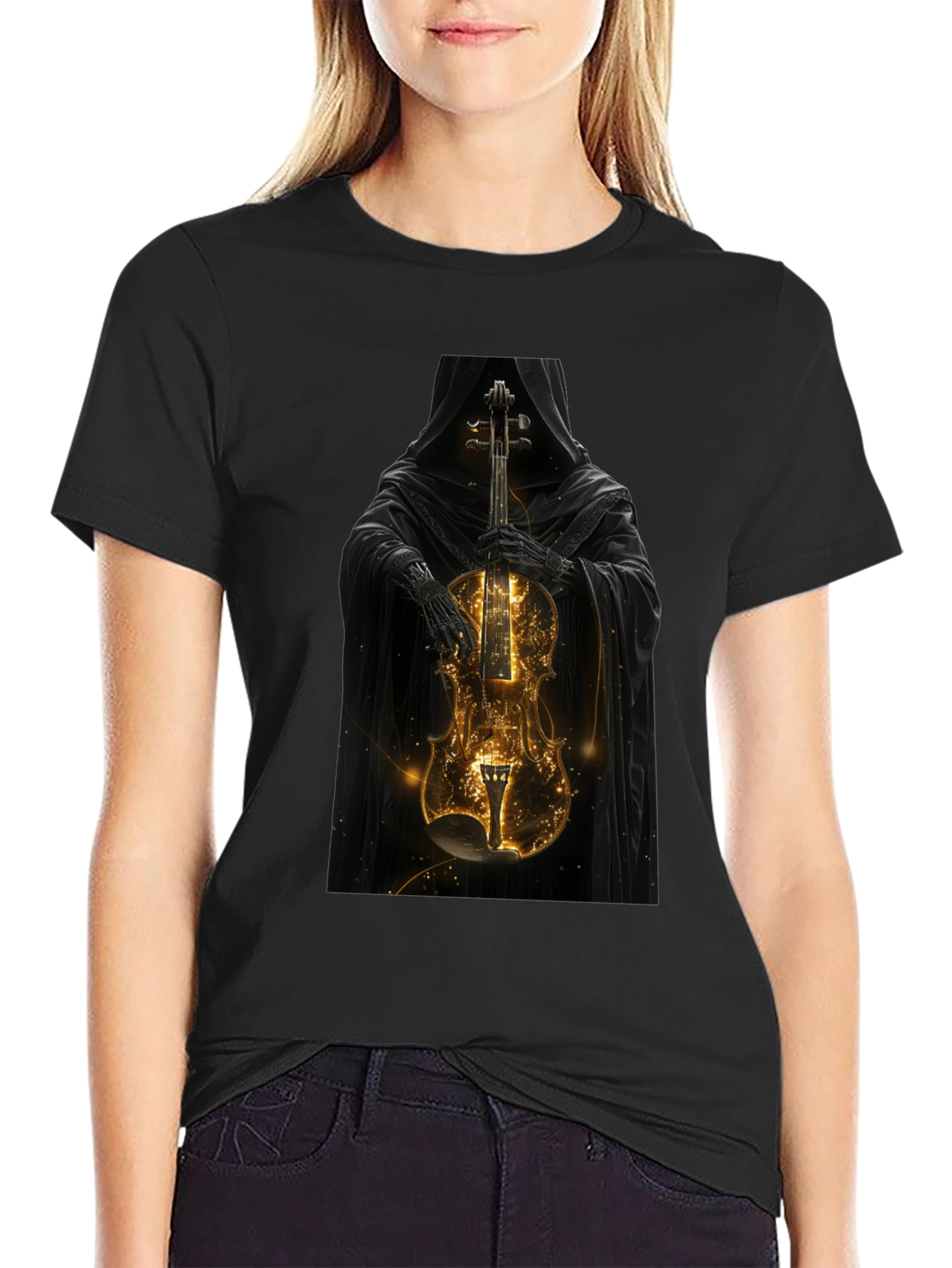 Grim Reaper Violin T-Shirt - Dark Musical Style