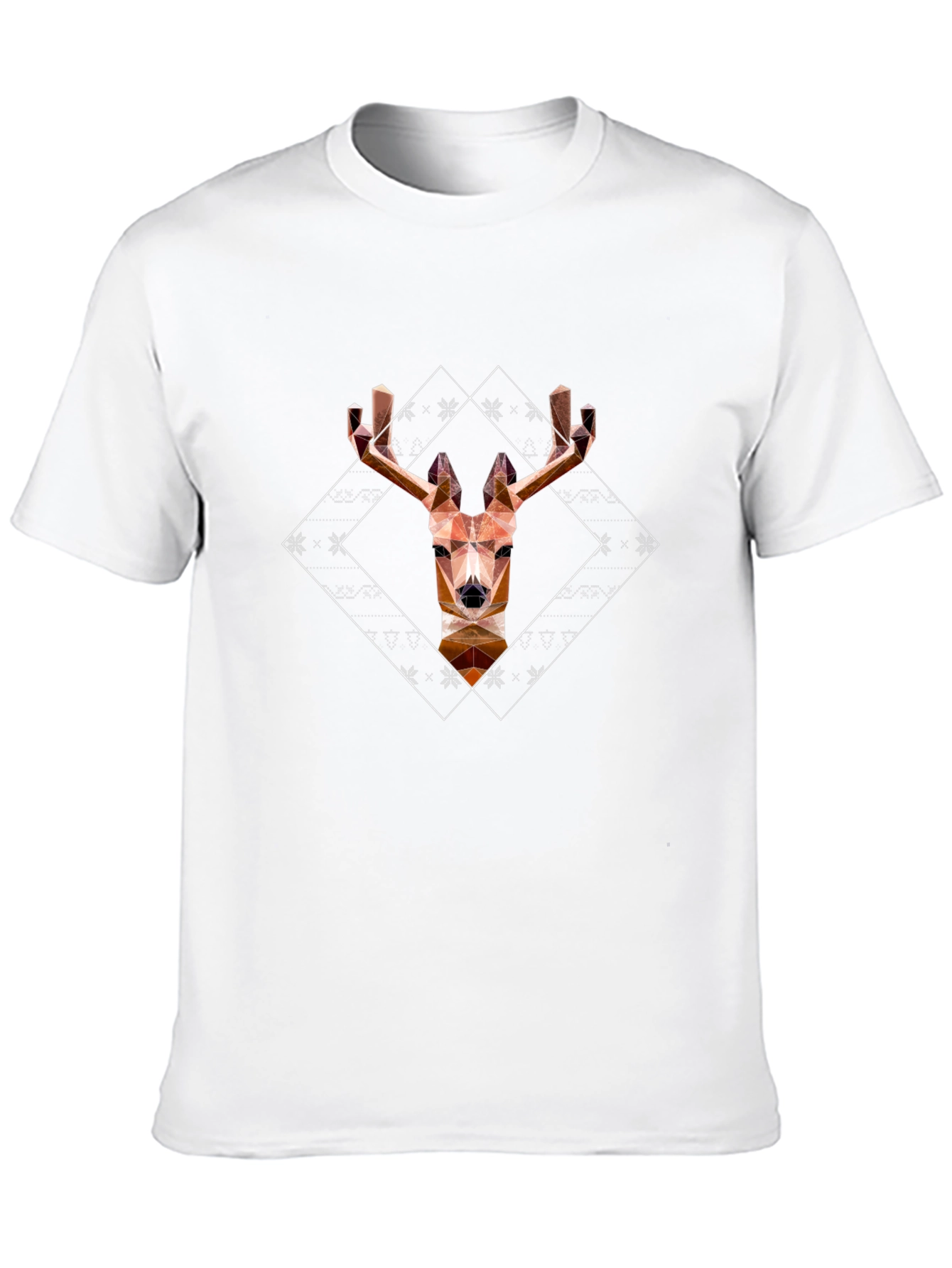 Geometric Deer Graphic Tee - Stylish Black T-Shirt