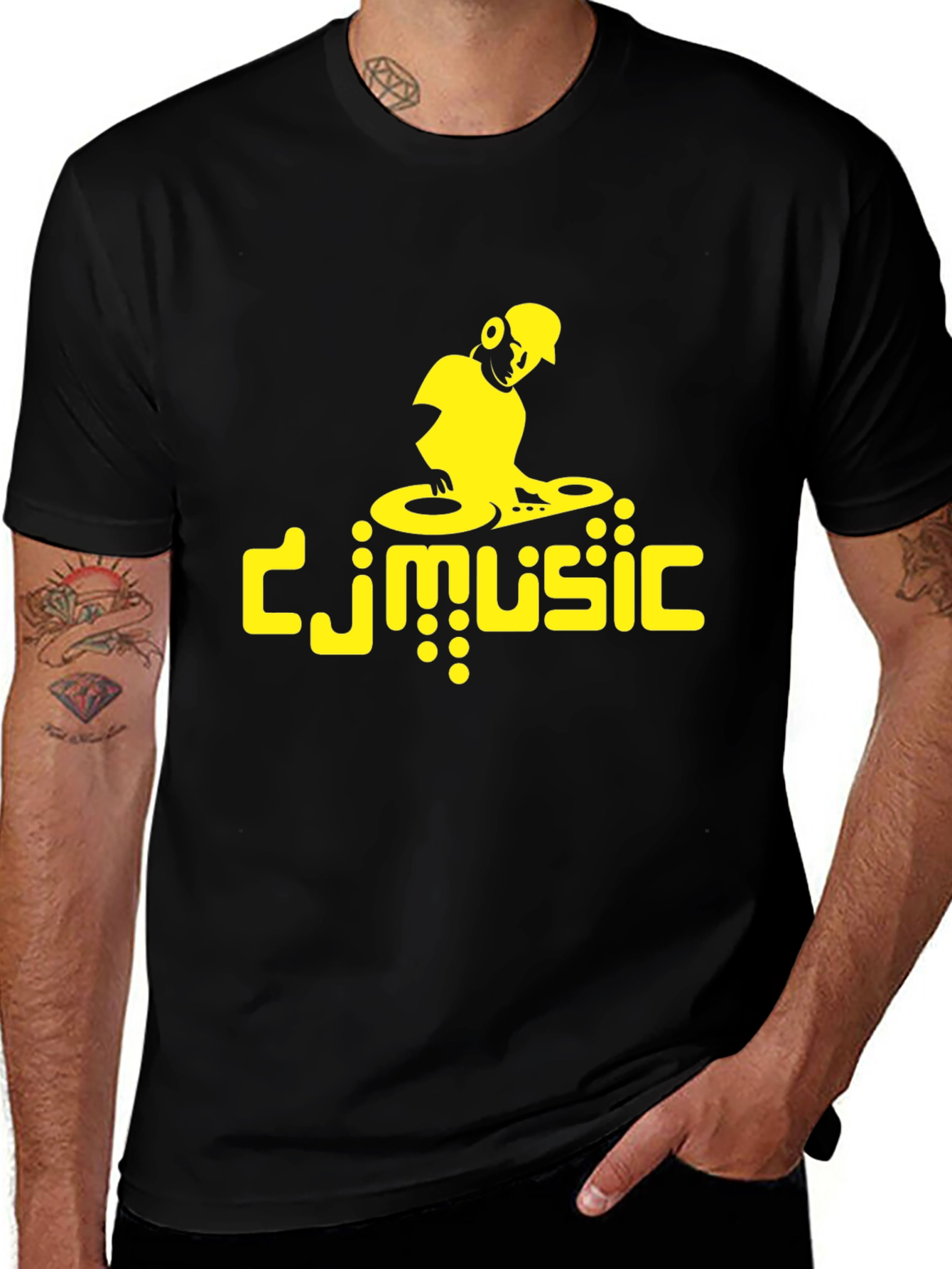 DJ Music Graphic Tee - Black