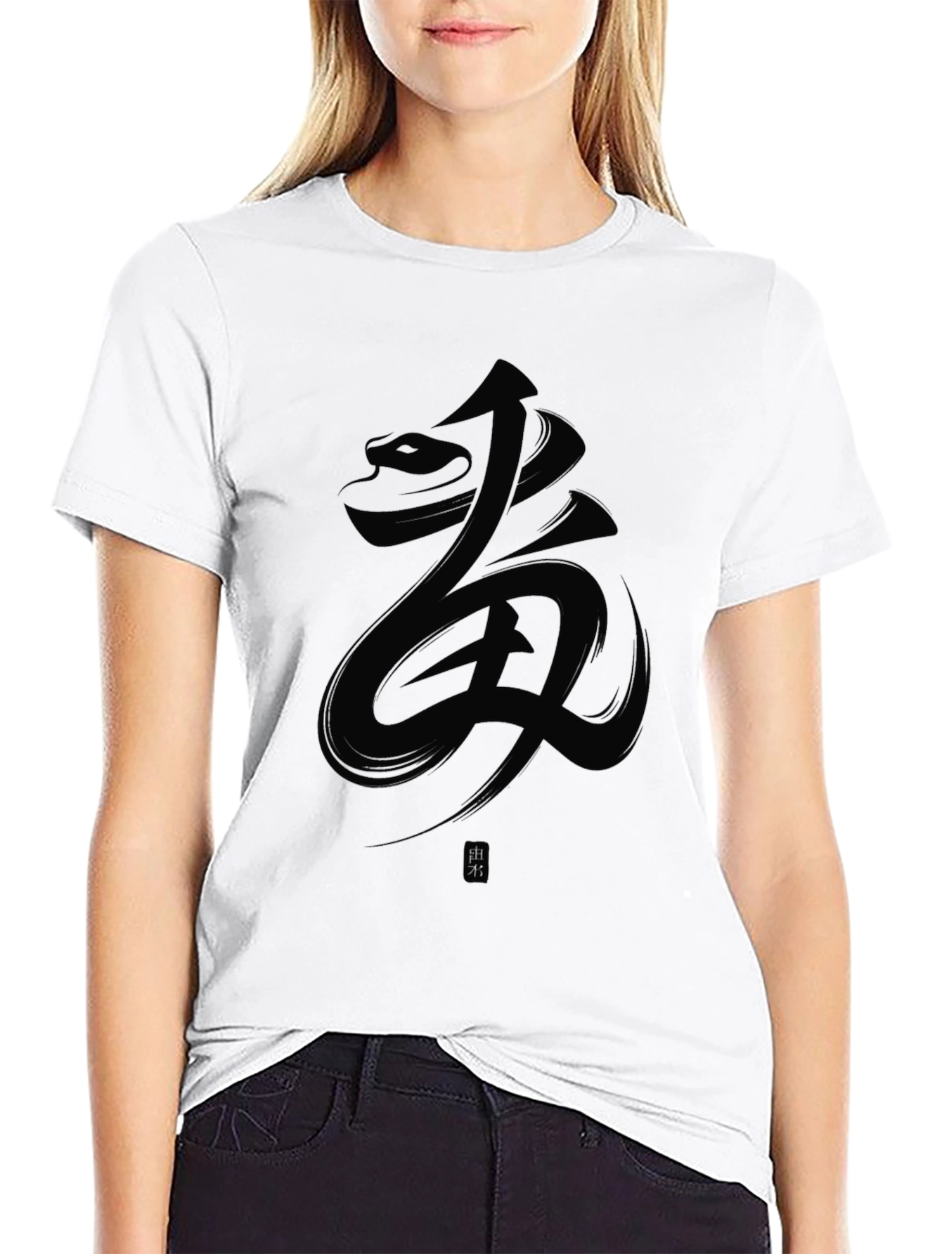 Mens Black T-Shirt with Unique Graphic Print