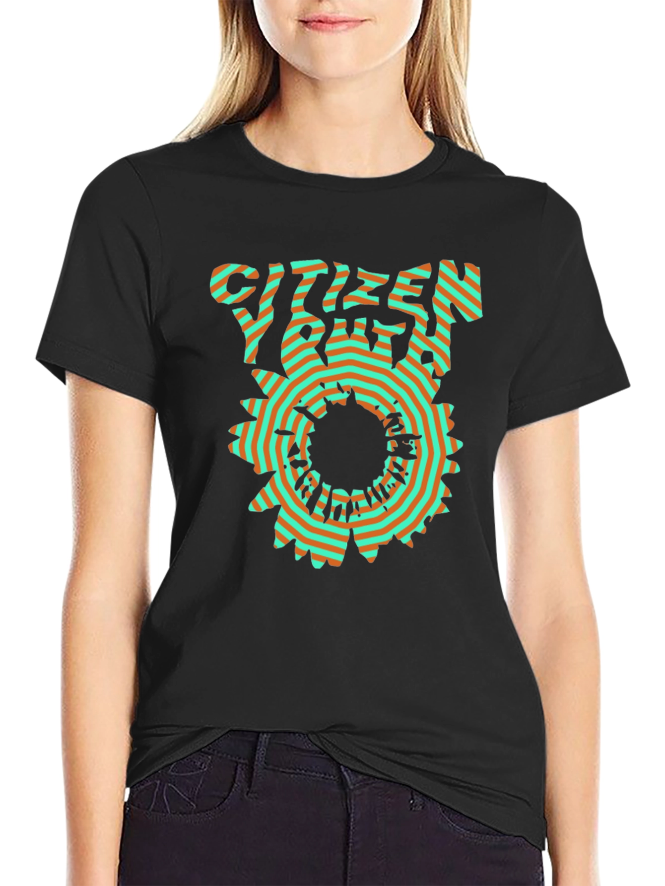 Citizen Youth Graphic Print Black T-Shirt