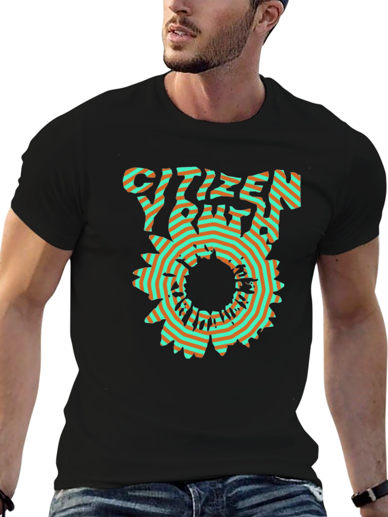 Citizen Youth Graphic Print Black T-Shirt