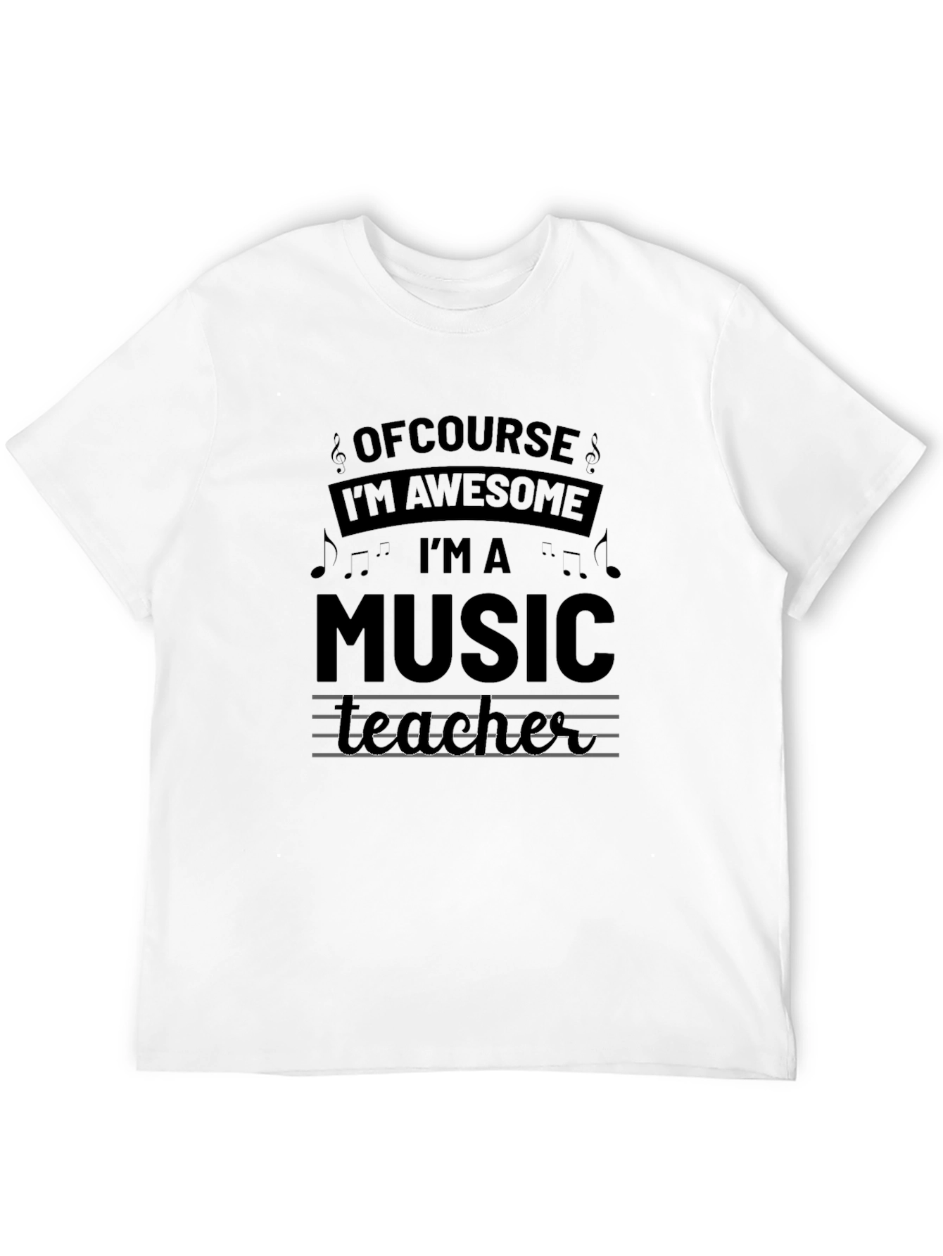 Awesome Music Teacher Black Graphic Tee