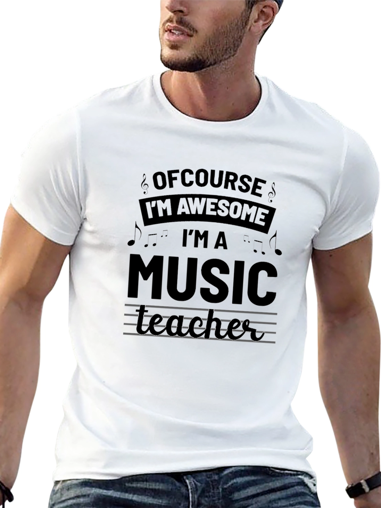Awesome Music Teacher Black Graphic Tee