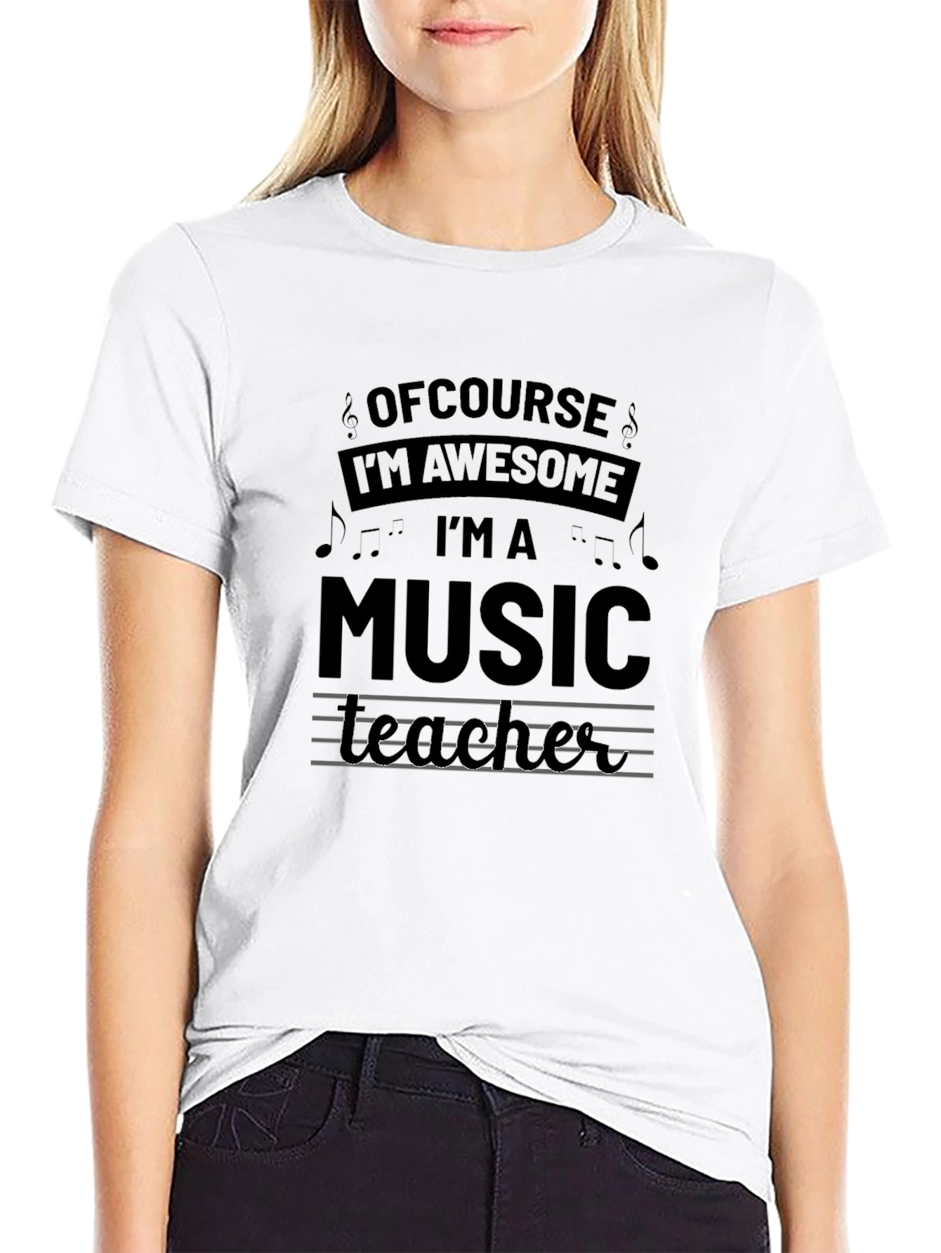 Awesome Music Teacher Black Graphic Tee