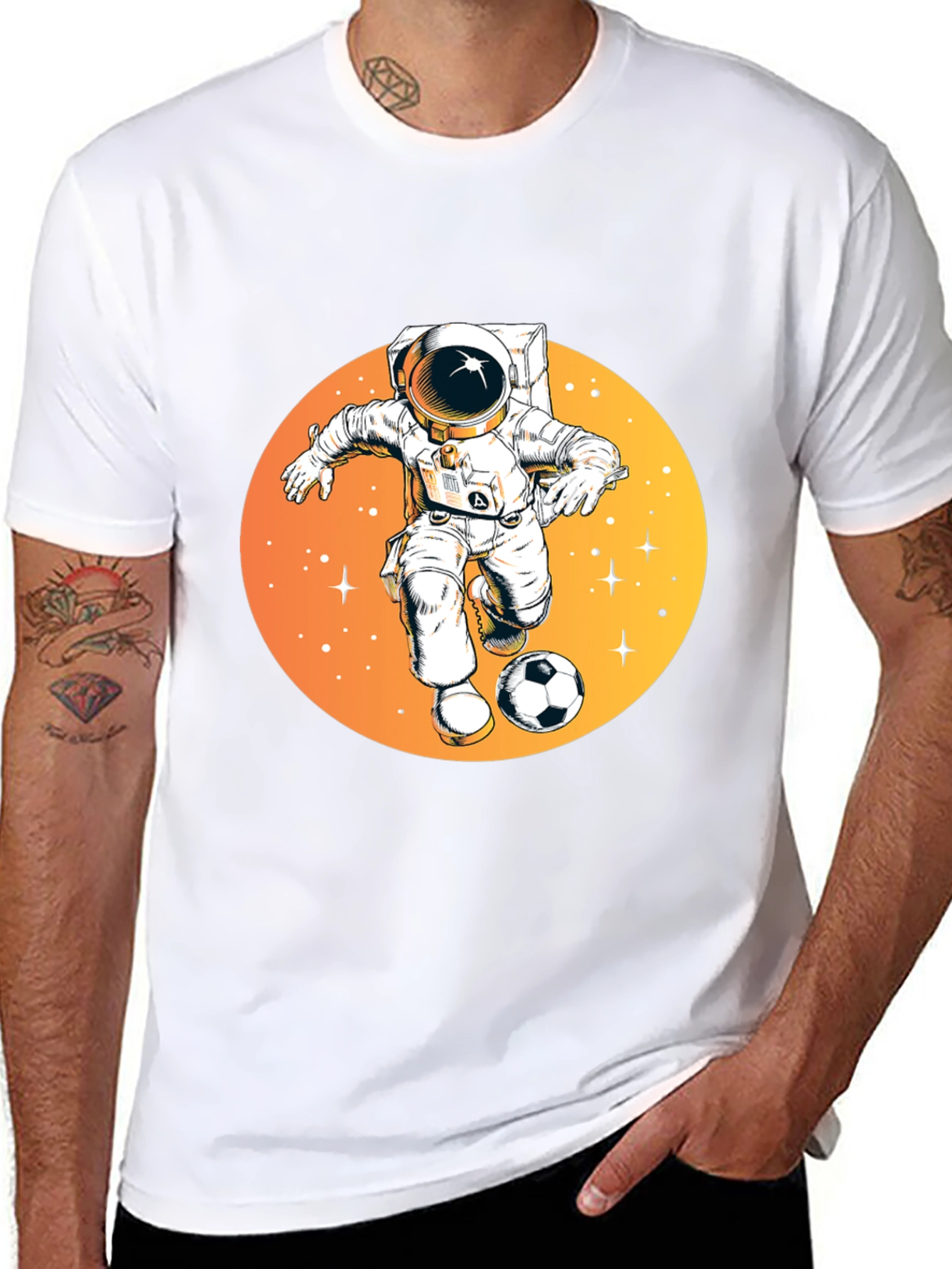 Astronaut Soccer Player T-Shirt - Space Sports Tee
