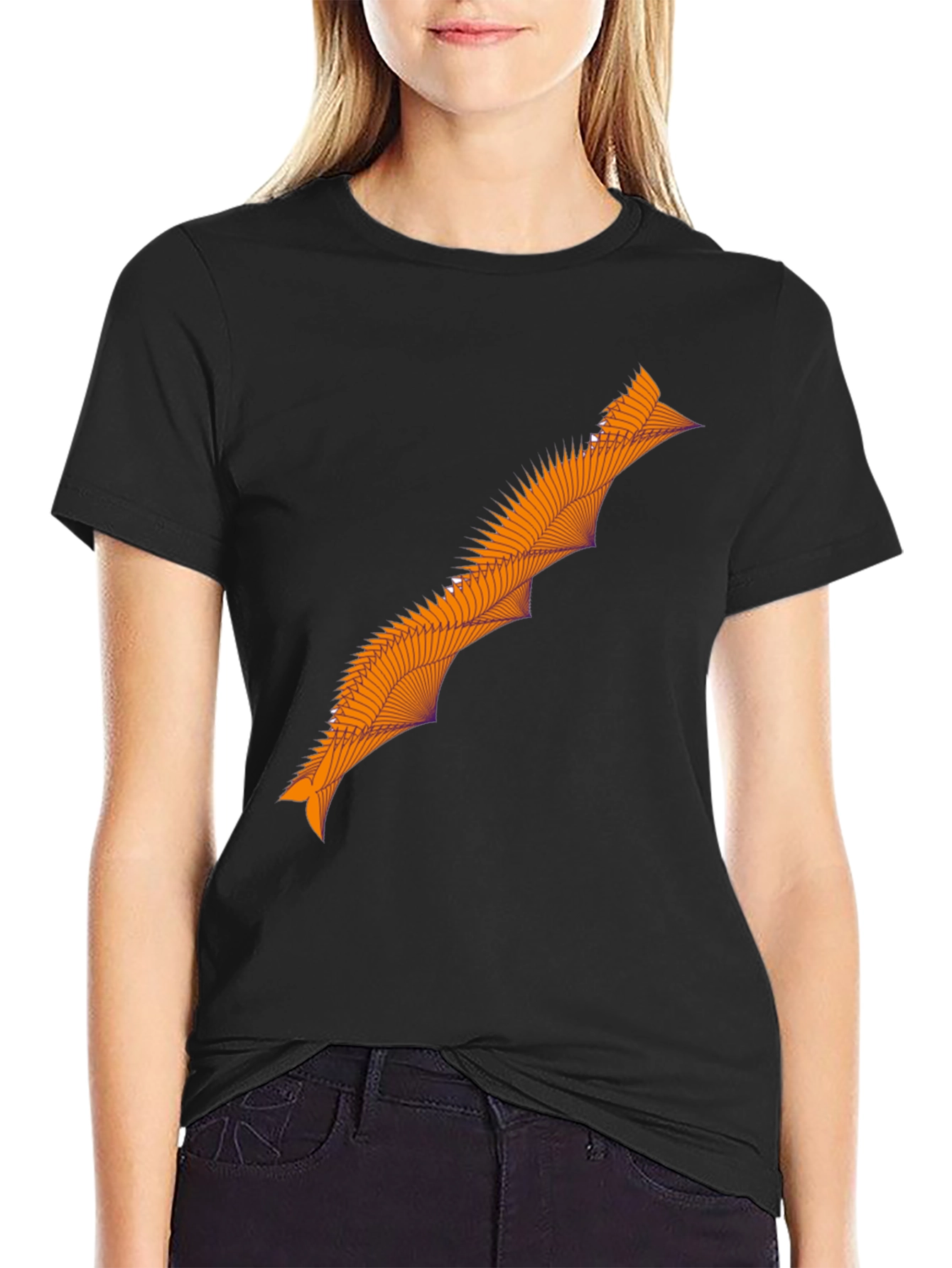 Abstract Geometric Graphic Tee - Stylish Black T-Shirt