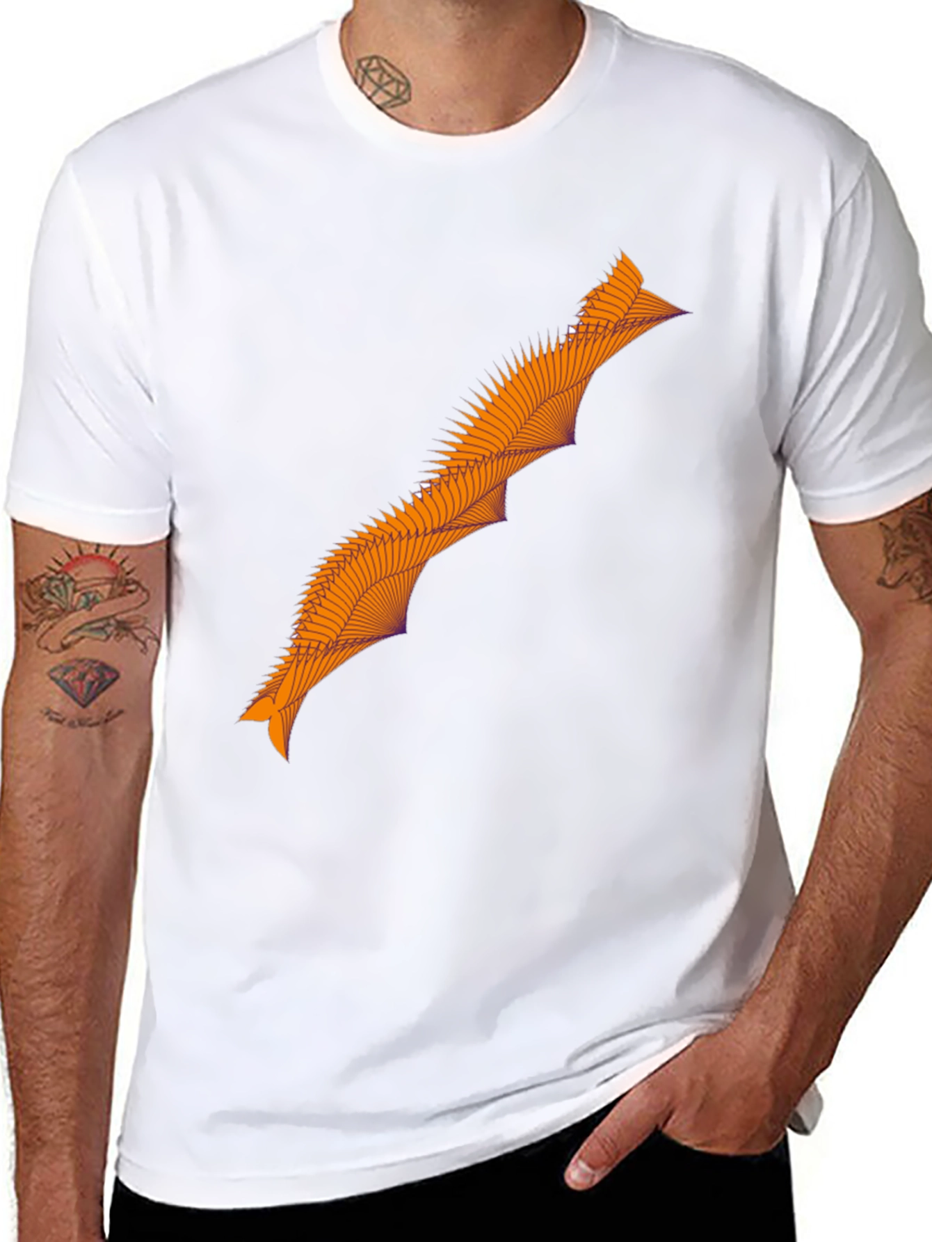 Abstract Geometric Graphic Tee - Stylish Black T-Shirt