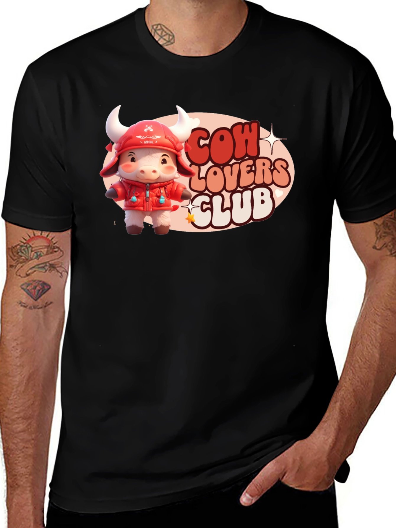 Cow Lovers Club Black Graphic Tee