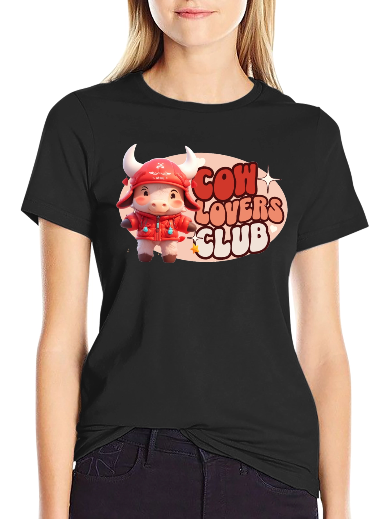 Cow Lovers Club Black Graphic Tee