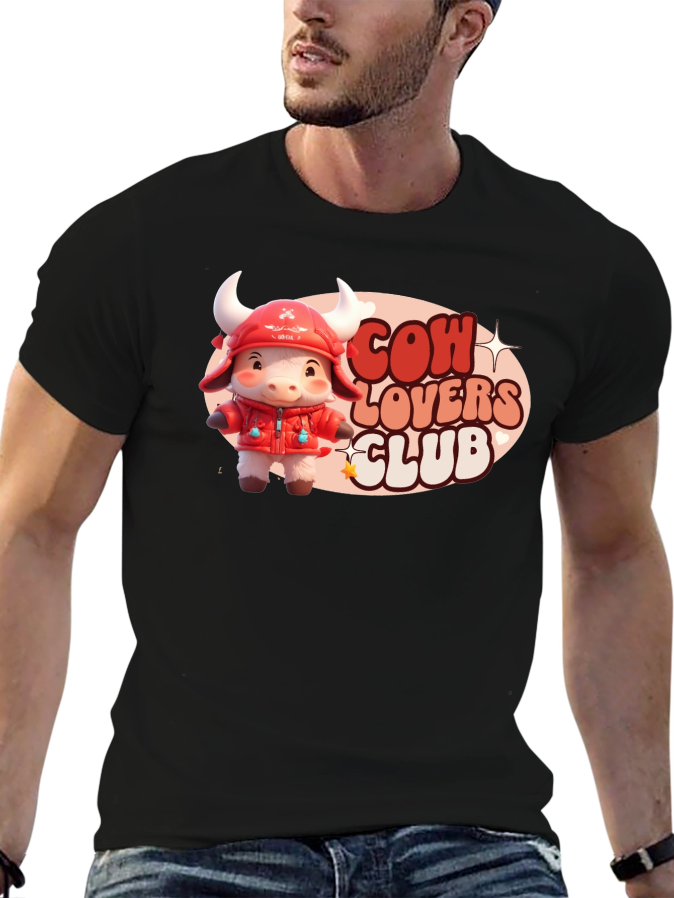 Cow Lovers Club Black Graphic Tee