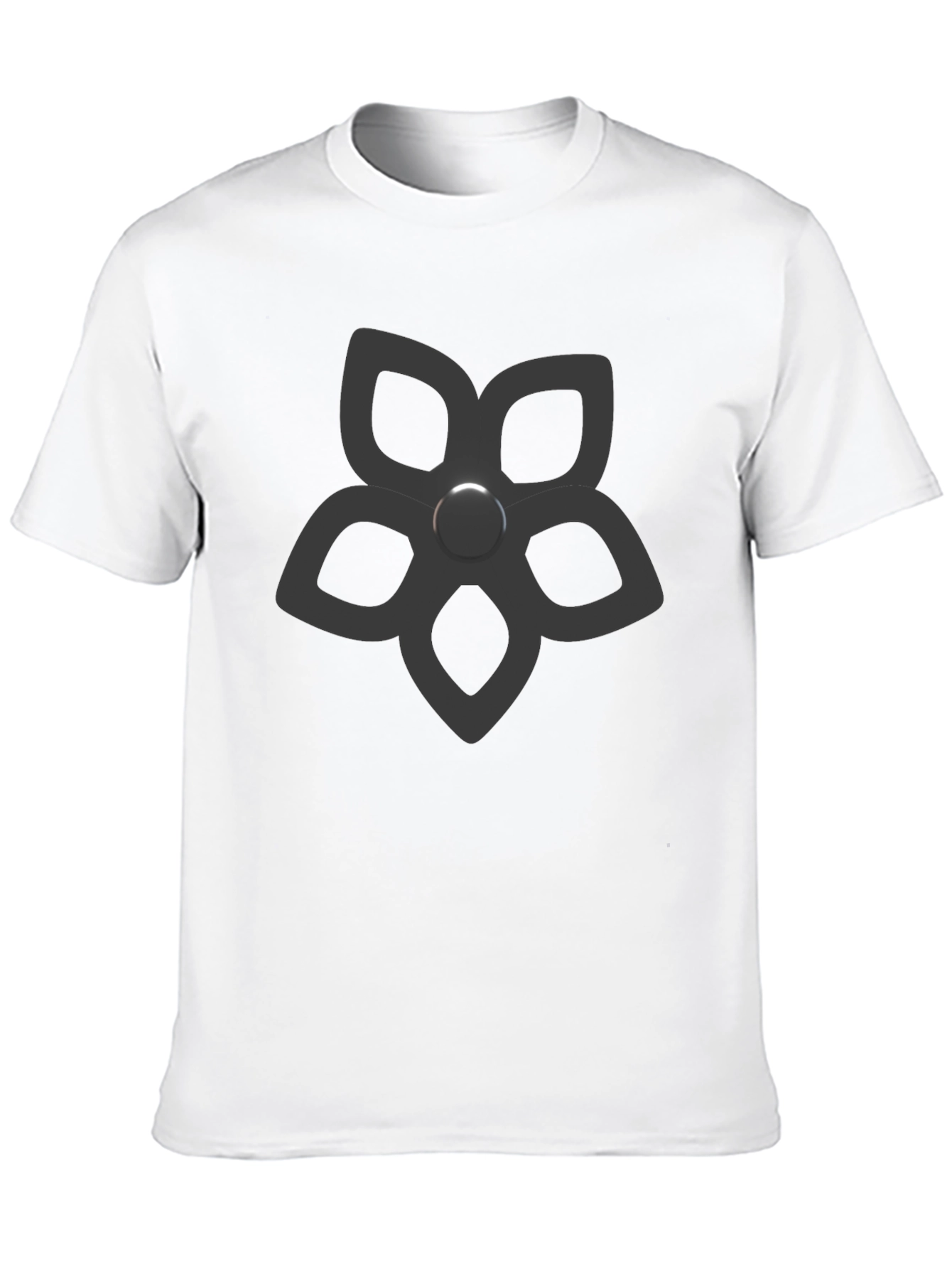 Mens Black Graphic Tee - Flower Power