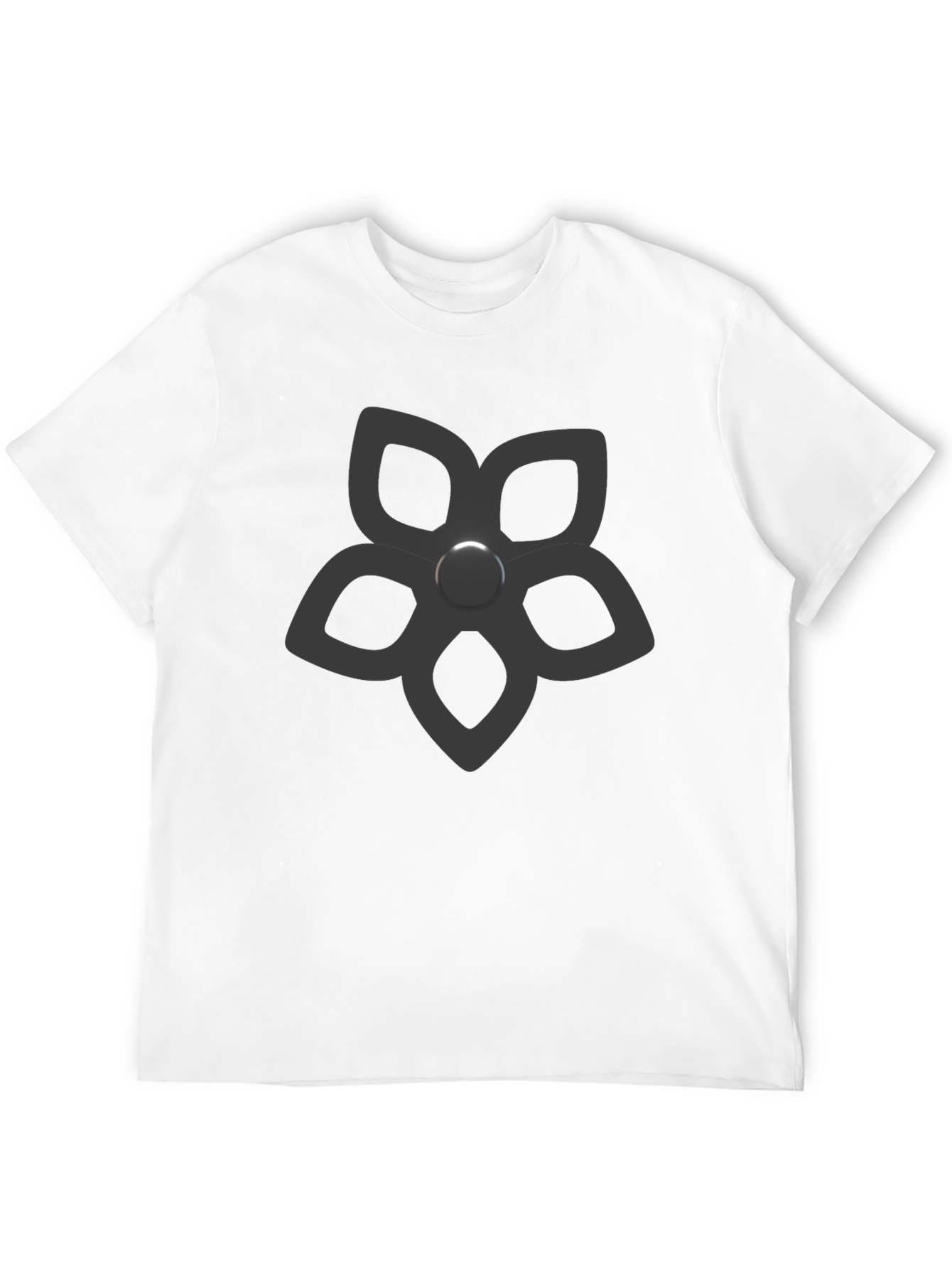 Mens Black Graphic Tee - Flower Power