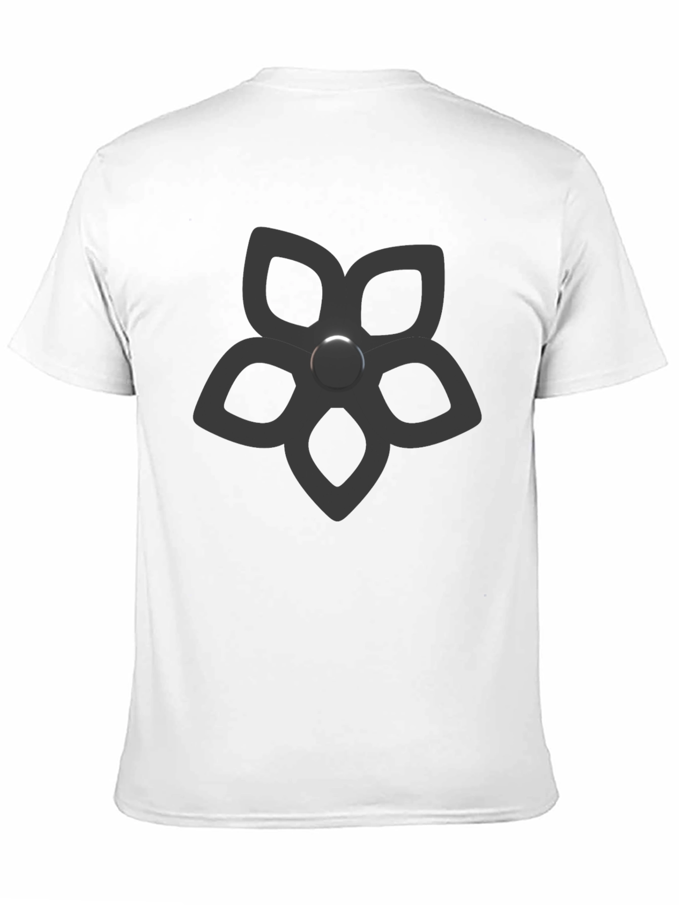 Mens Black Graphic Tee - Flower Power