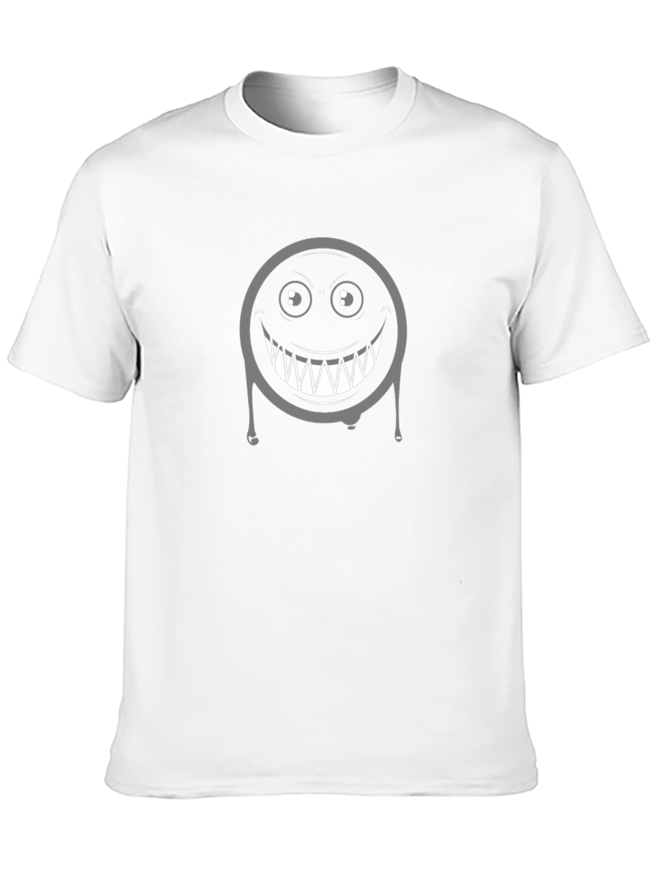 Mens Black T-Shirt with Creepy Smiley Face Graphic