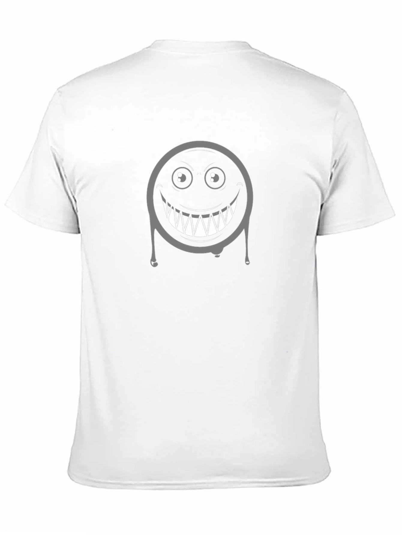 Mens Black T-Shirt with Creepy Smiley Face Graphic