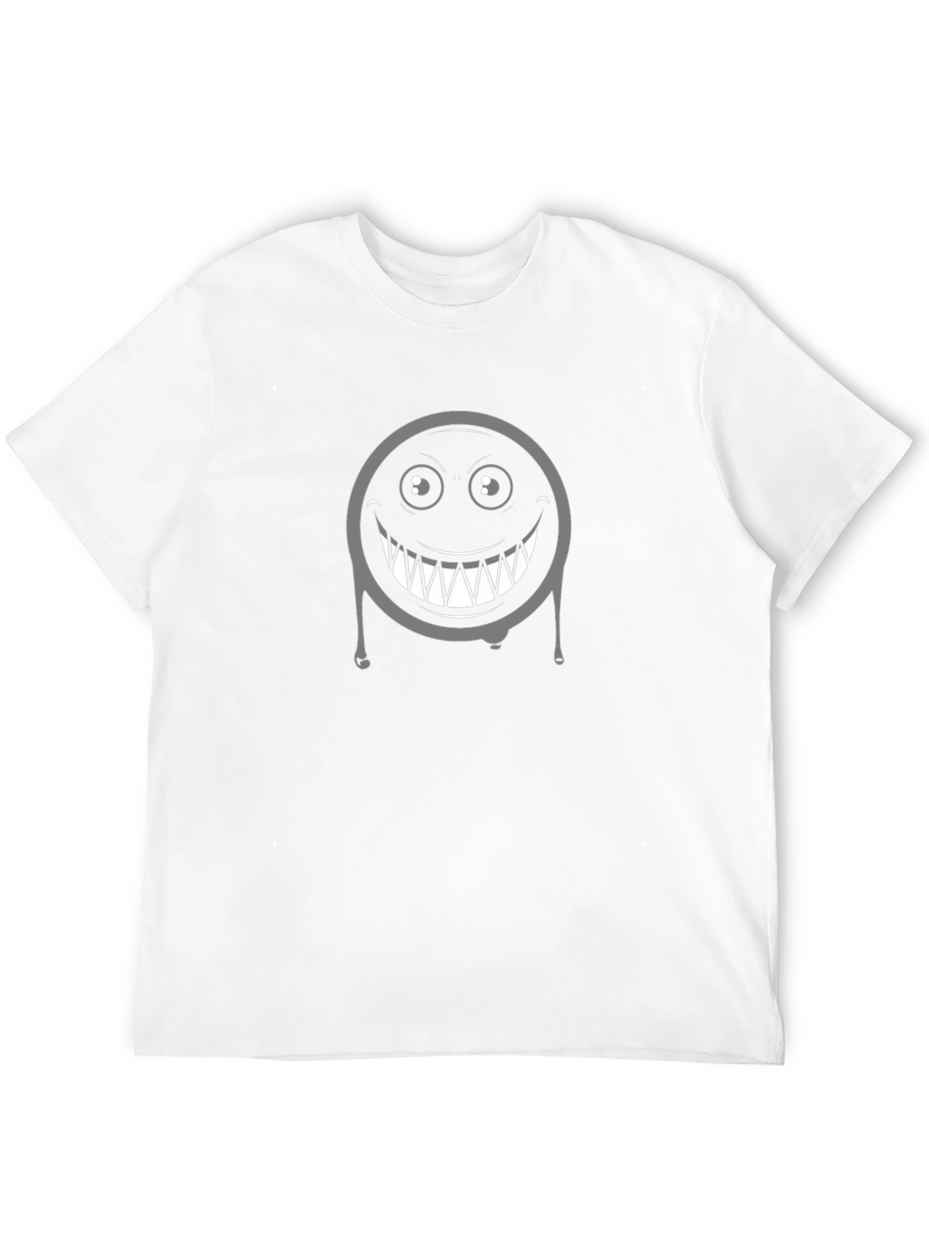 Mens Black T-Shirt with Creepy Smiley Face Graphic