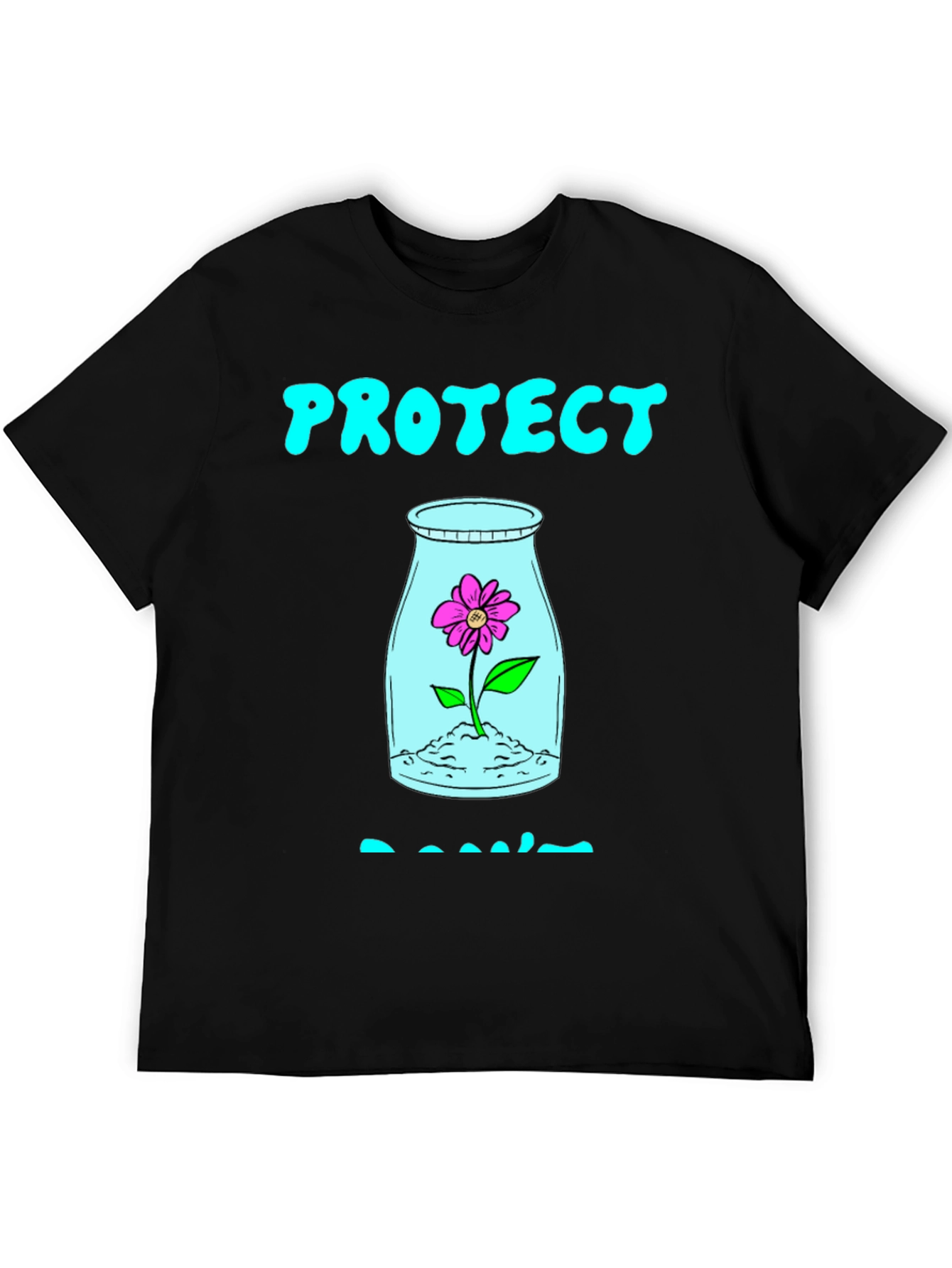 Protect Plants T-Shirt - Black Cotton Graphic Tee