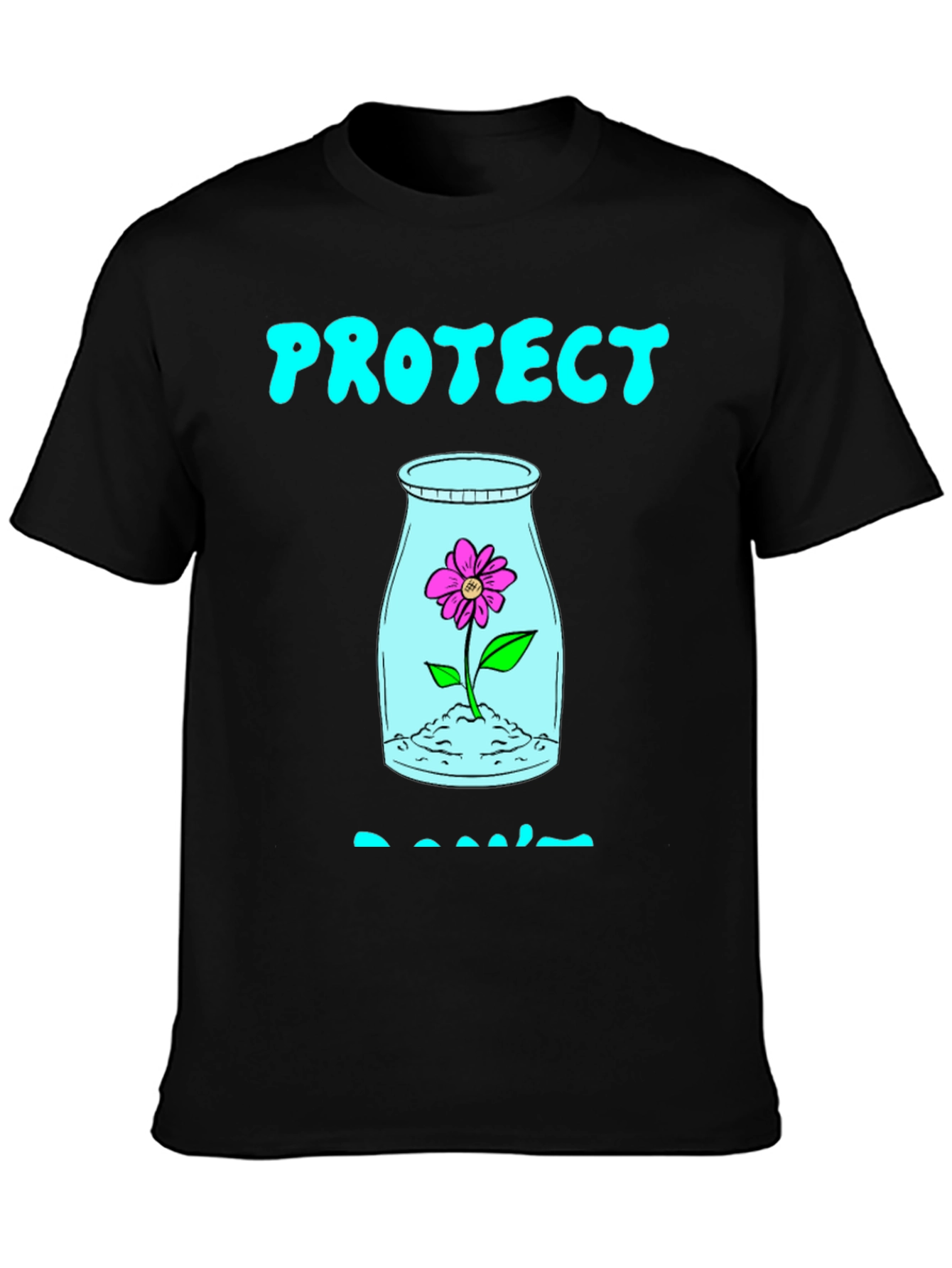 Protect Plants T-Shirt - Black Cotton Graphic Tee