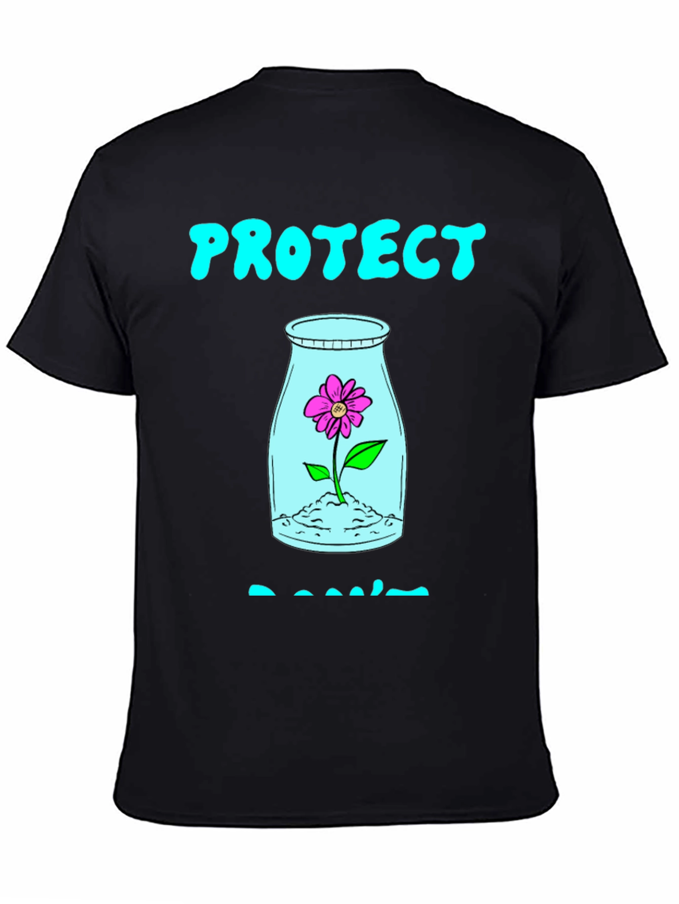 Protect Plants T-Shirt - Black Cotton Graphic Tee