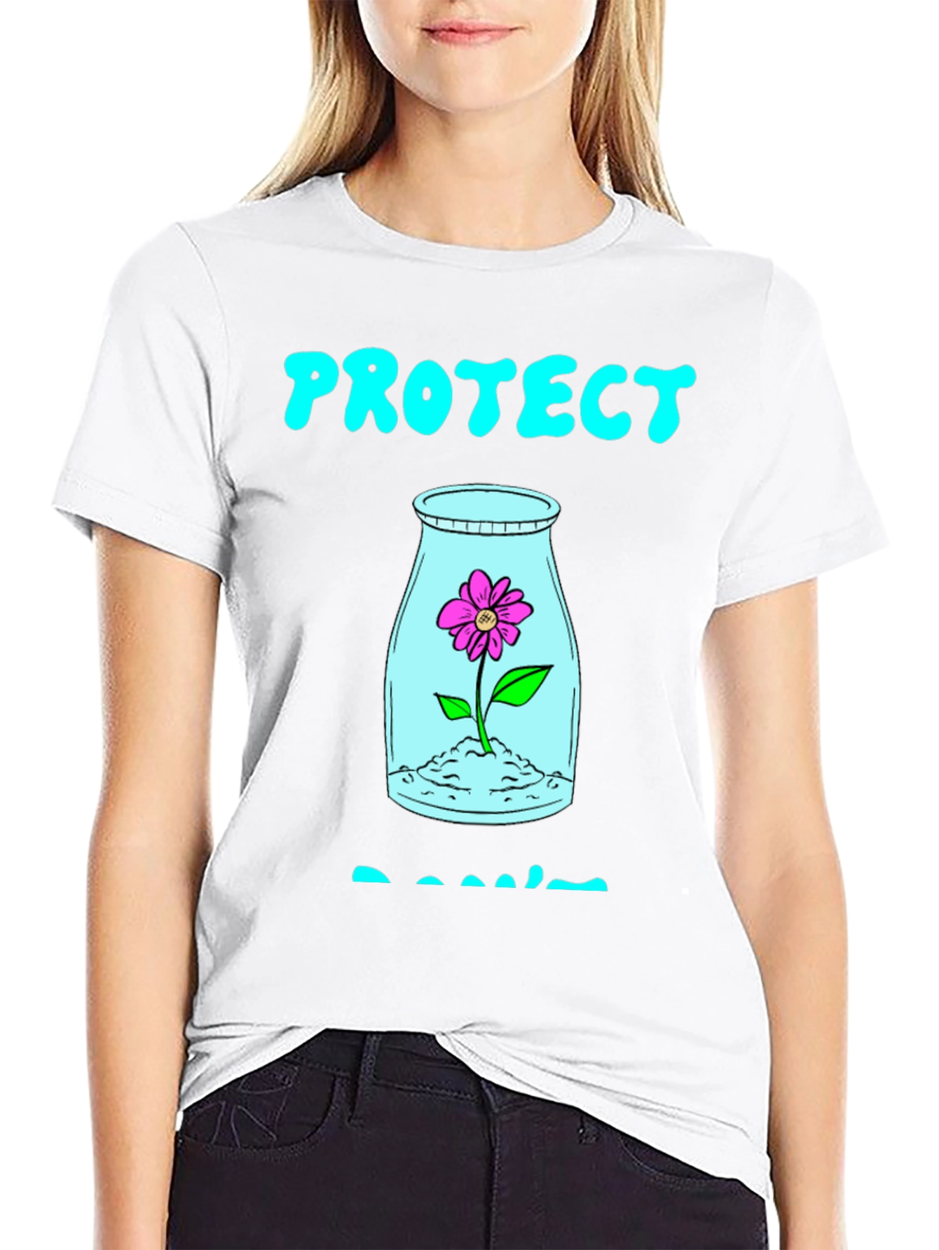 Protect Plants T-Shirt - Black Cotton Graphic Tee