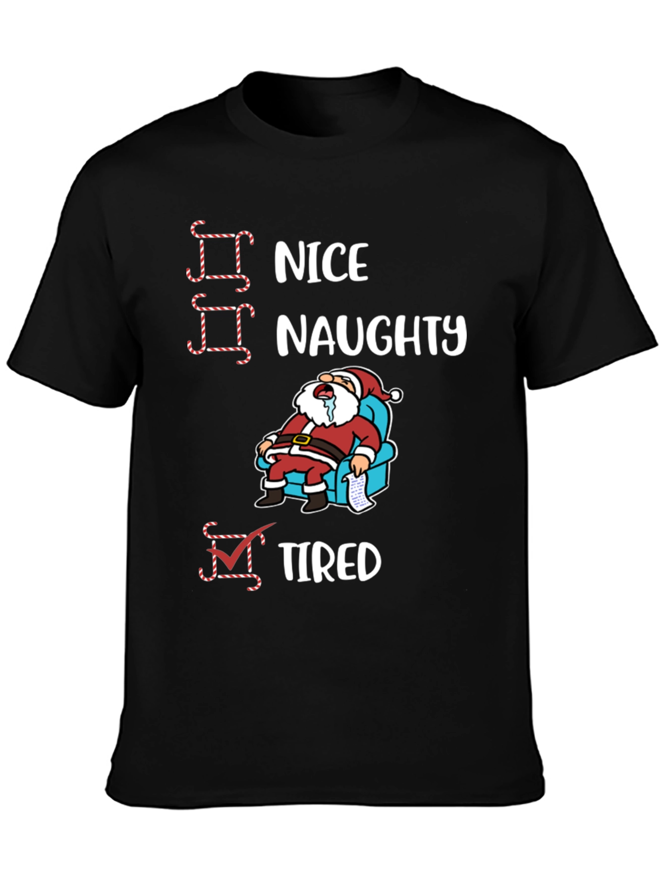 Naughty Nice Tired Santa T-Shirt