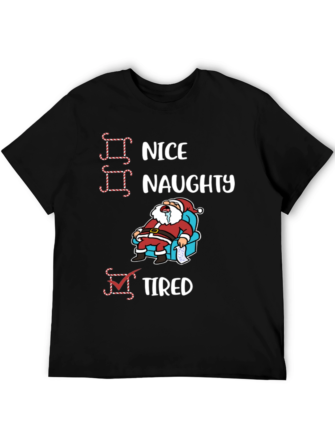 Naughty Nice Tired Santa T-Shirt