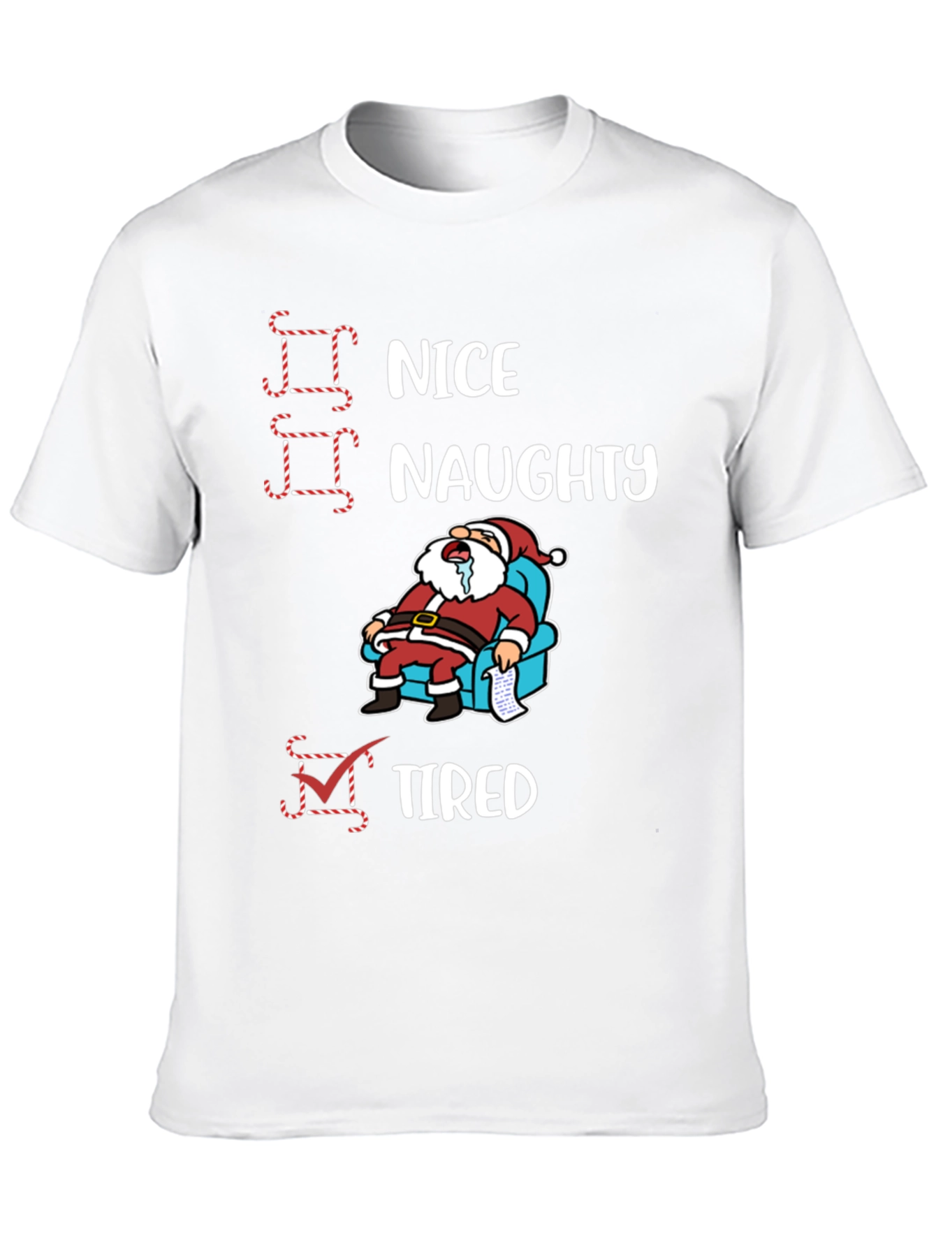 Naughty Nice Tired Santa T-Shirt