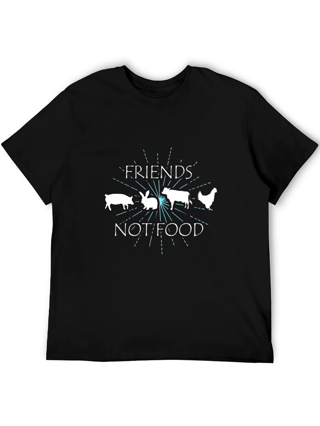 Vegan Friends Not Food Black T-Shirt