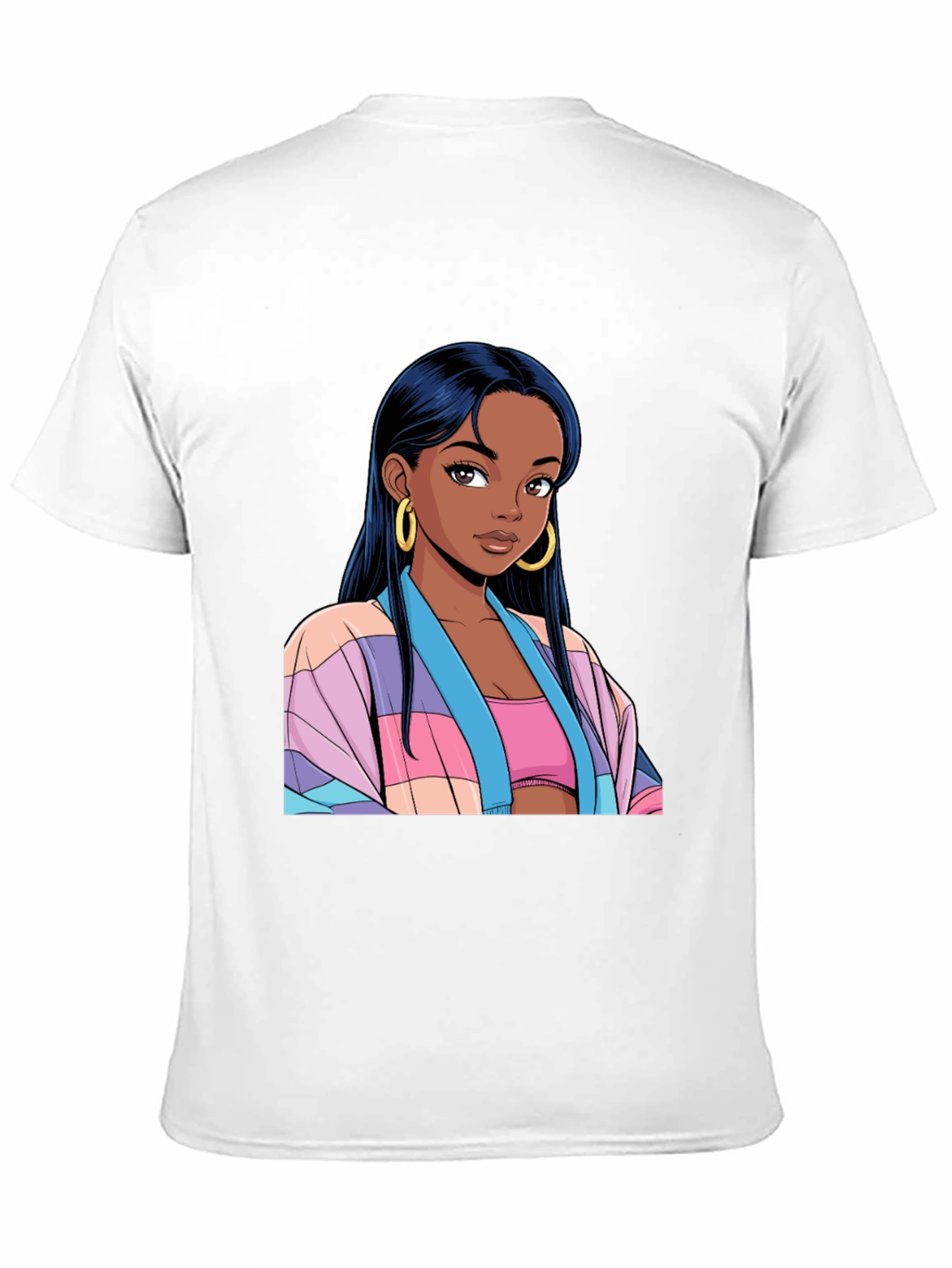 Anime Girl Graphic Black T-Shirt