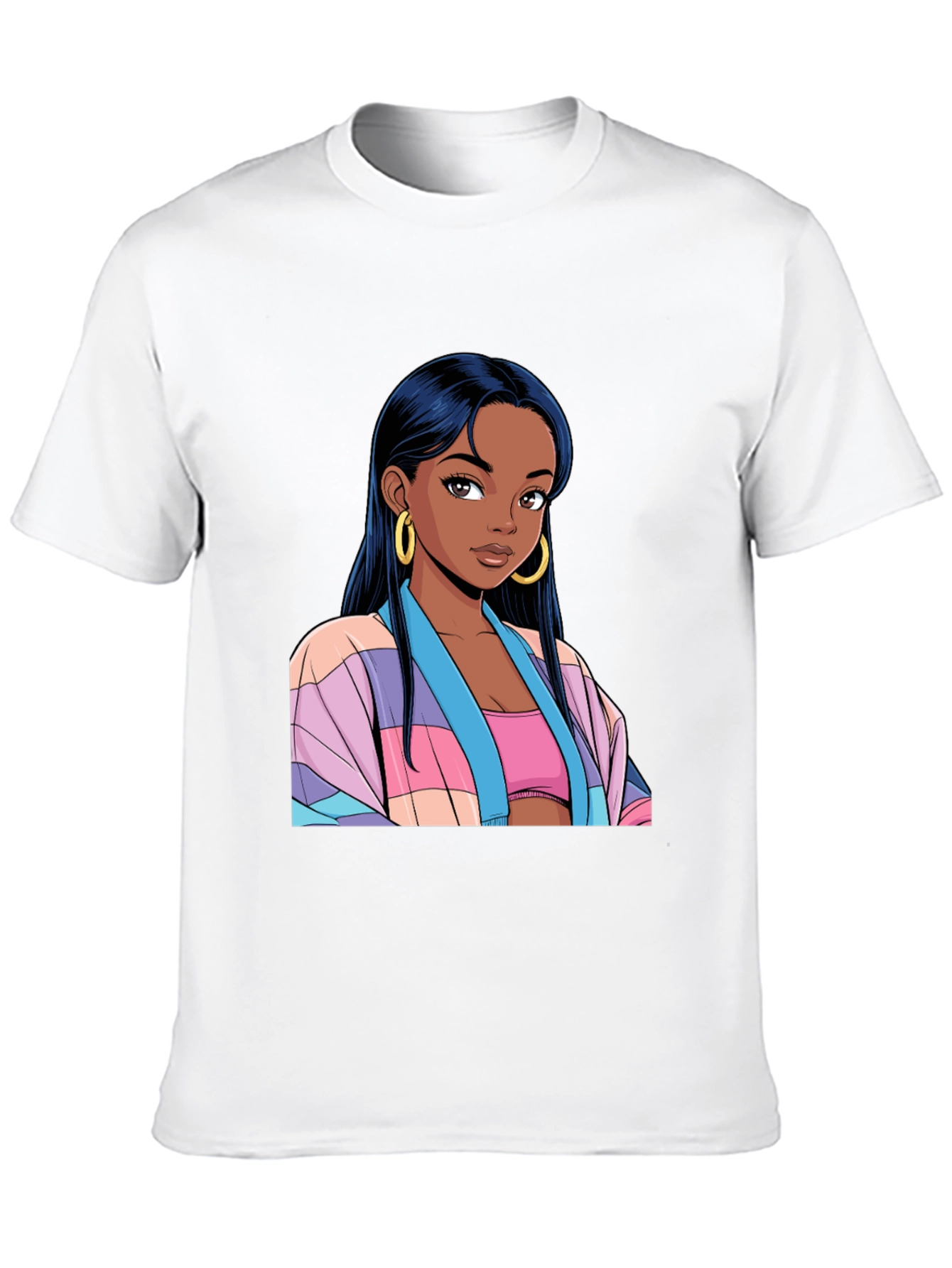 Anime Girl Graphic Black T-Shirt
