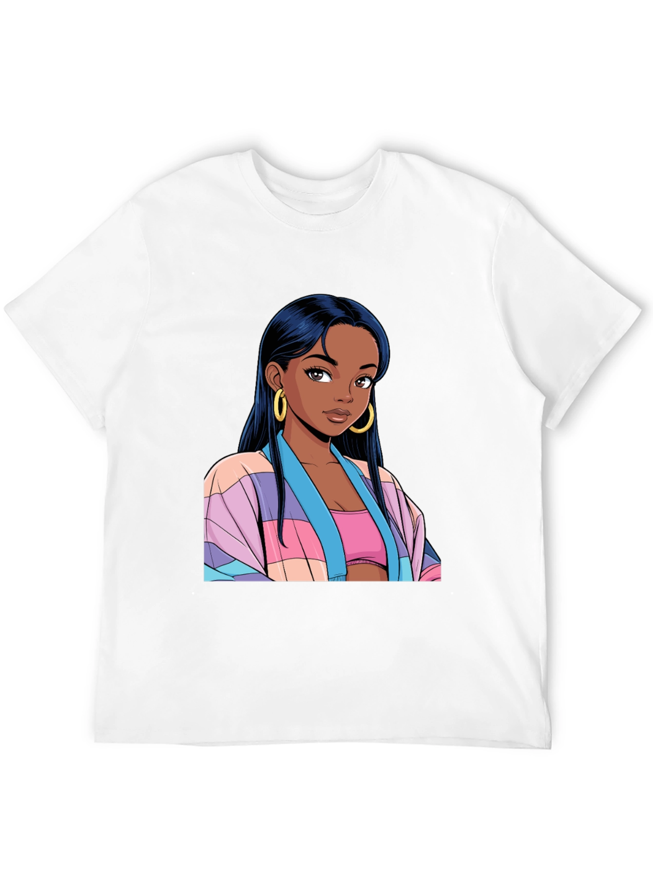 Anime Girl Graphic Black T-Shirt